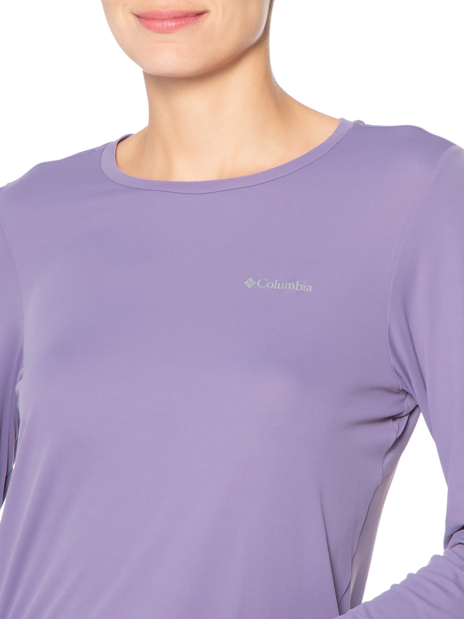 Camiseta Feminina Neblina Manga Longa Roxo Columbia