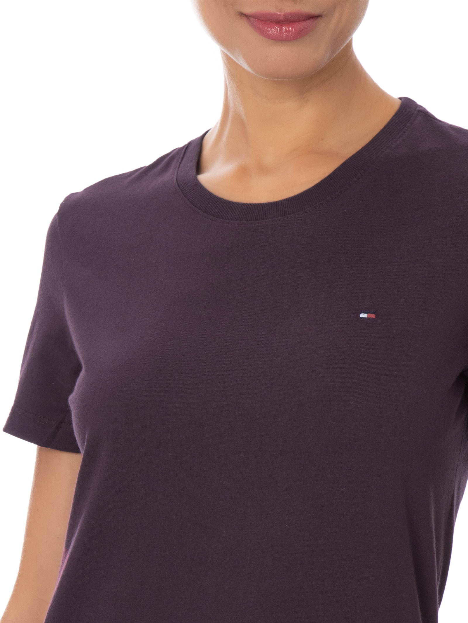 Camiseta Feminina New Crew Neck Vermelho Tommy Hilfiger