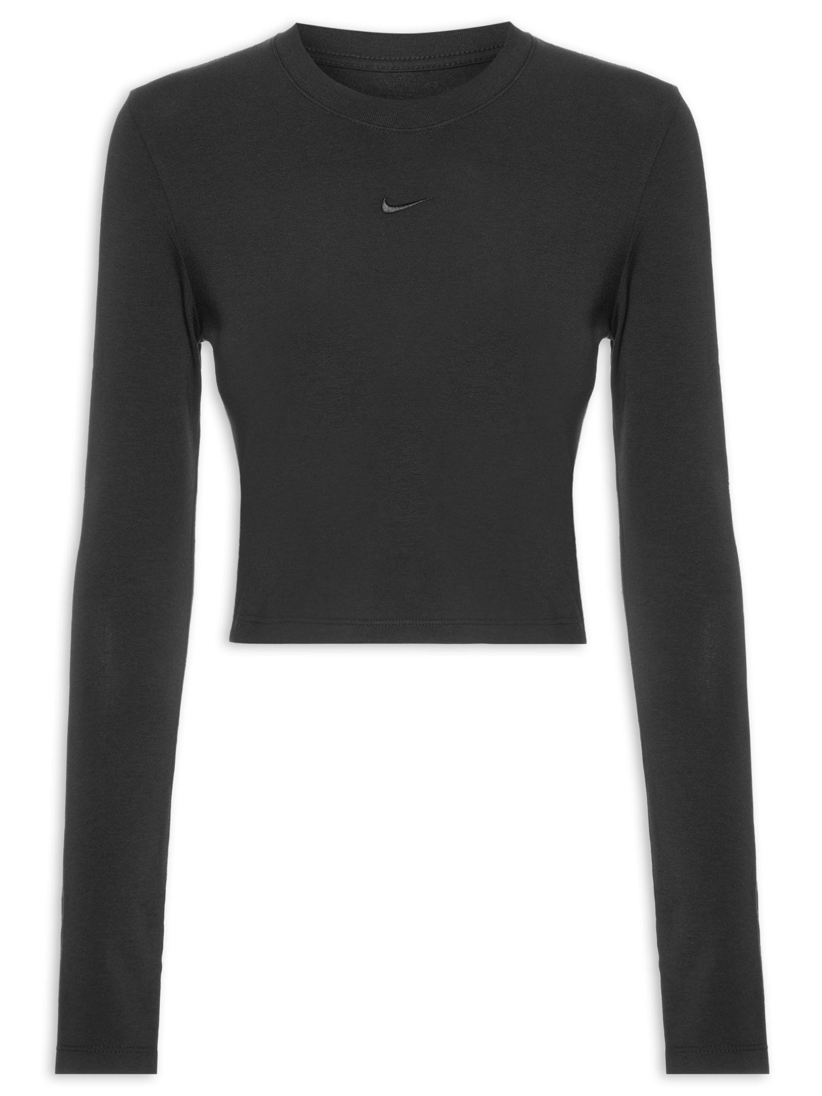 Camiseta Feminina  Nike Sportswear Cropped Chill Knit Preto Nike
