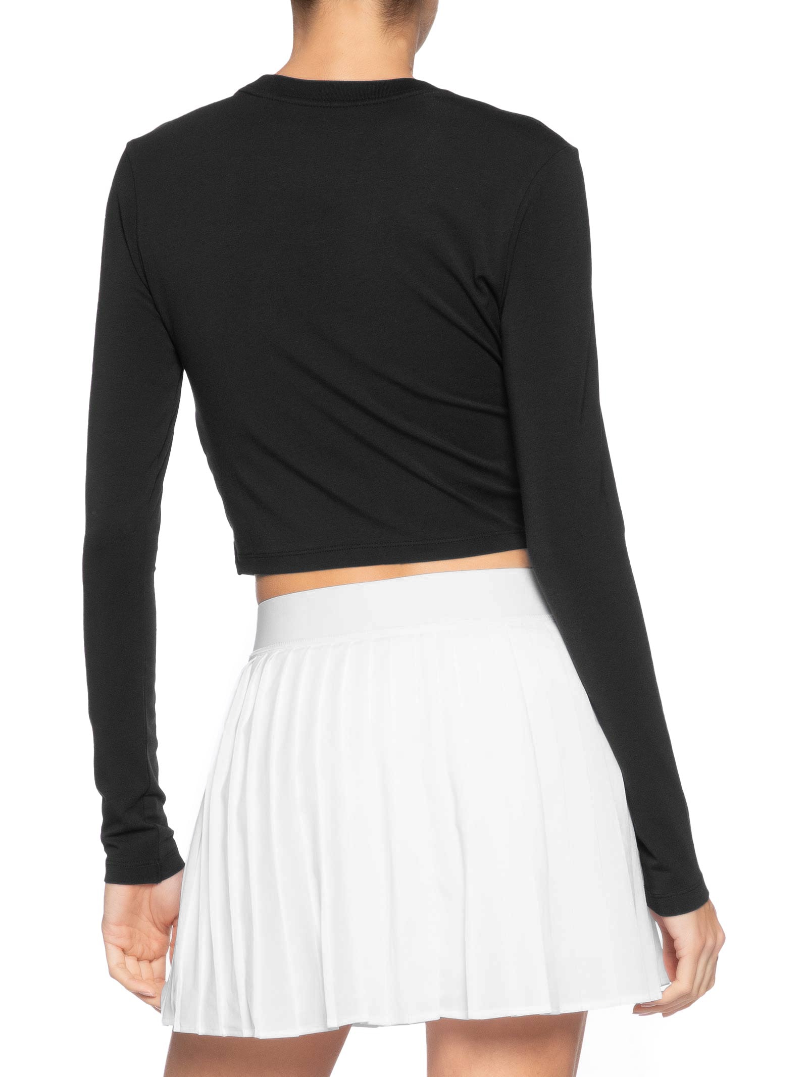 Camiseta Feminina  Nike Sportswear Cropped Chill Knit Preto Nike