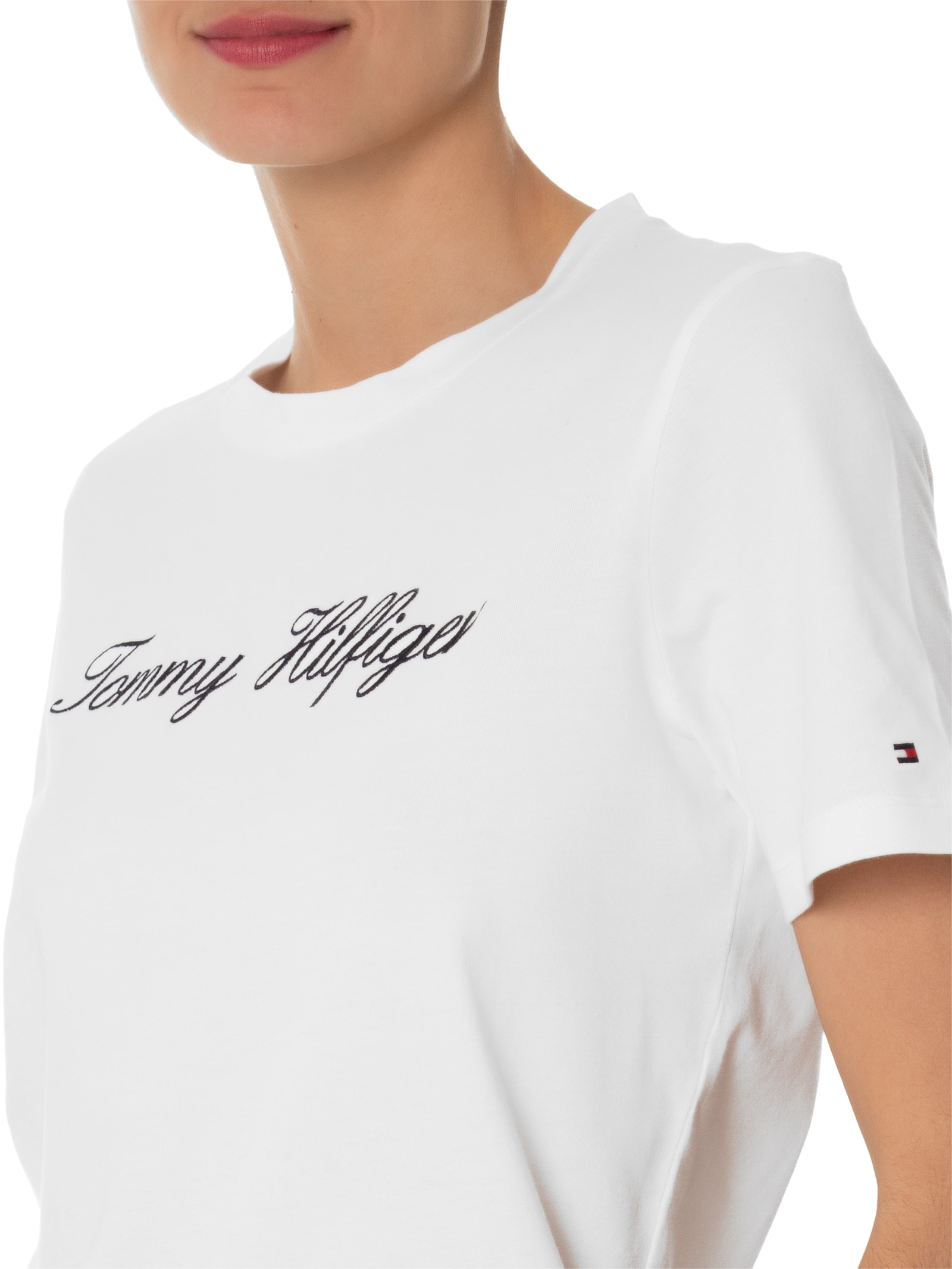 Camiseta Feminina Nos Script Regular Branco Tommy Hilfiger