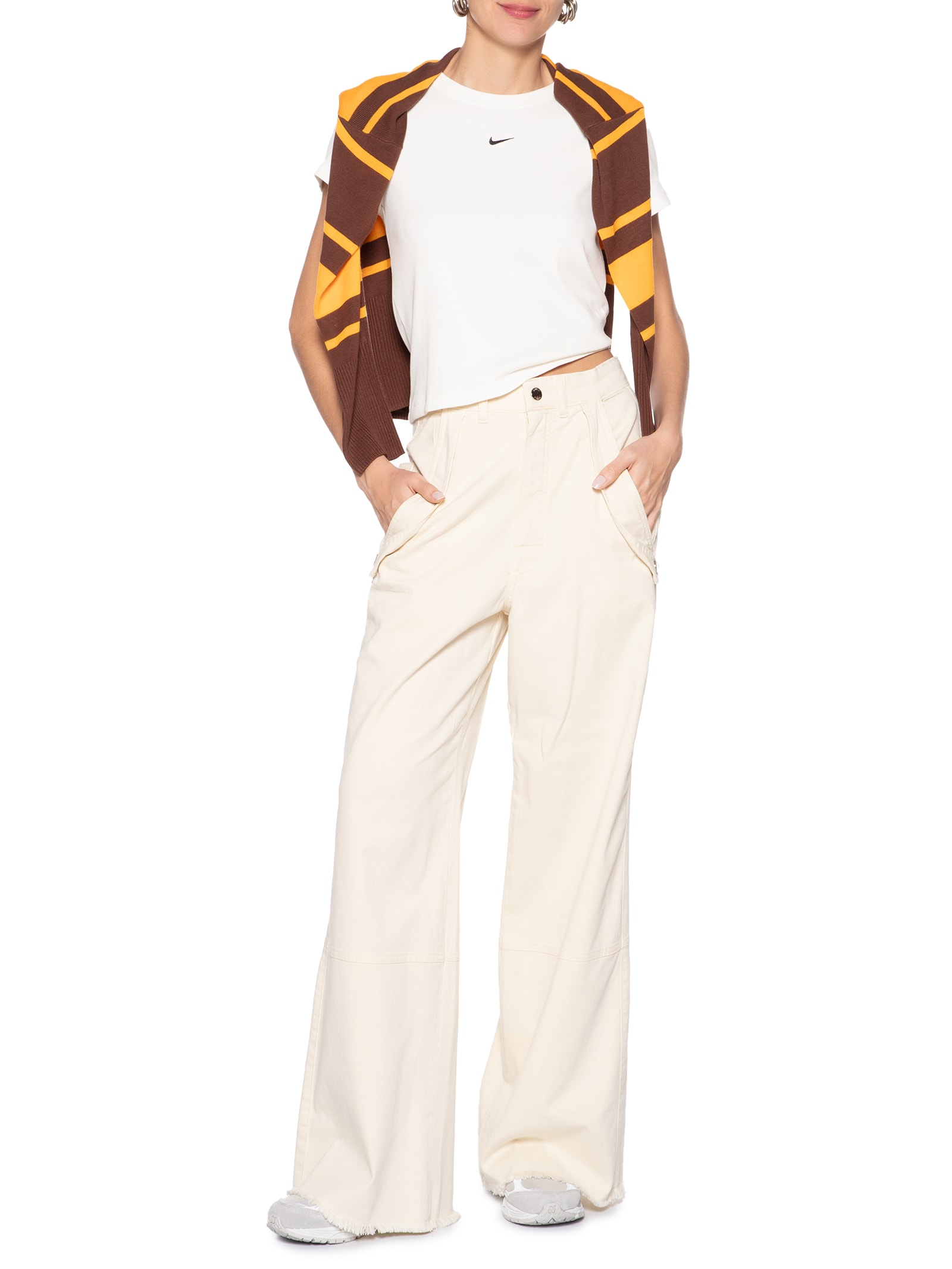 Camiseta Feminina Nsw Rib Tght SS Tee Branco Nike