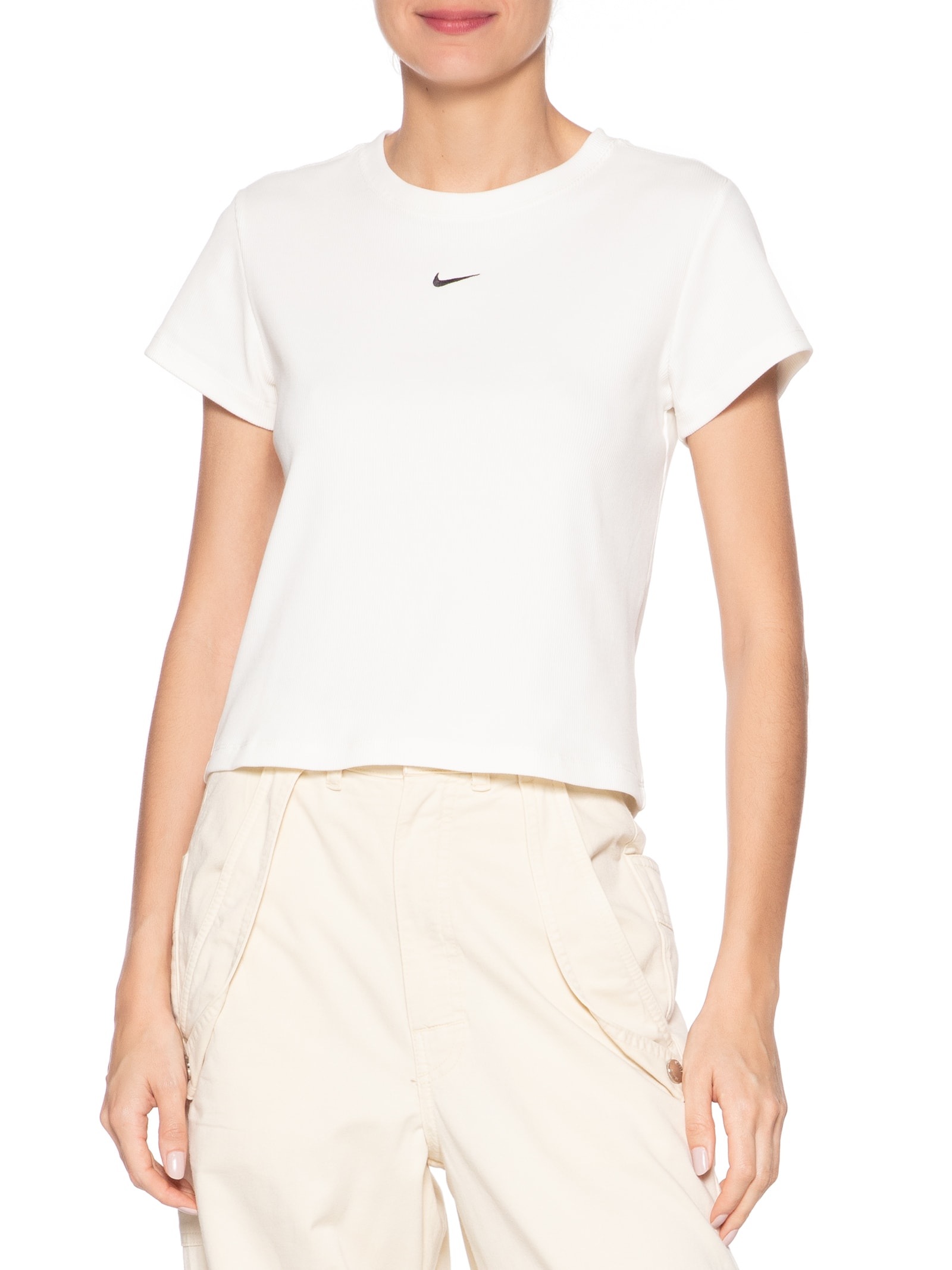 Camiseta Feminina Nsw Rib Tght SS Tee Branco Nike
