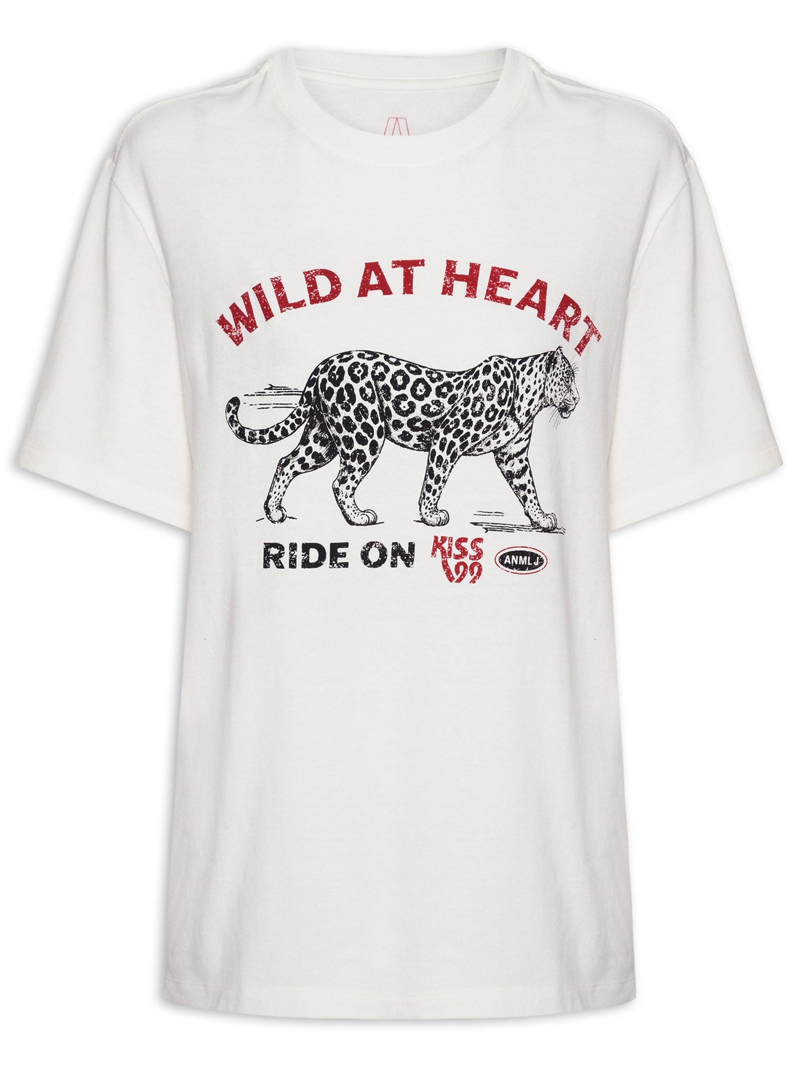 Camiseta Feminina Onça Branco Animale Jeans