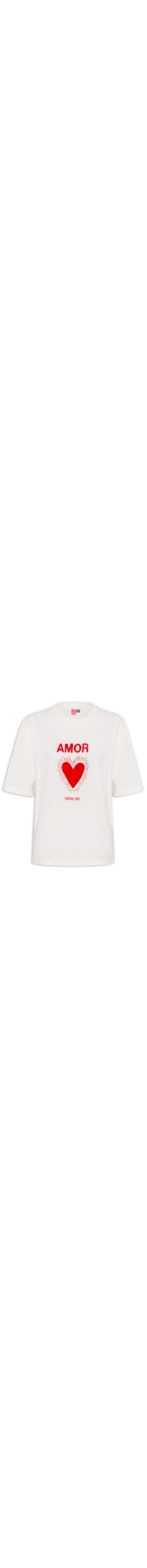 Camiseta Feminina Over Amor - Off White