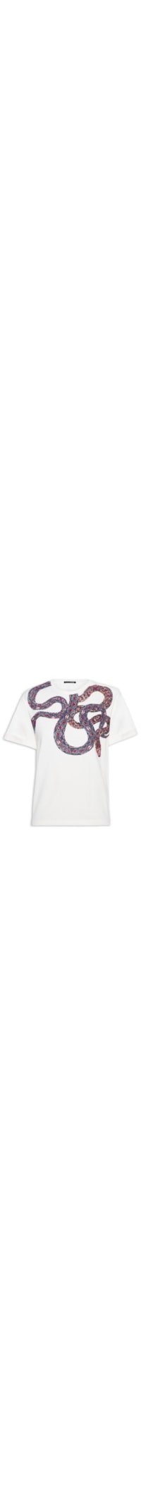 Camiseta Feminina Over Collar Snake - Off White