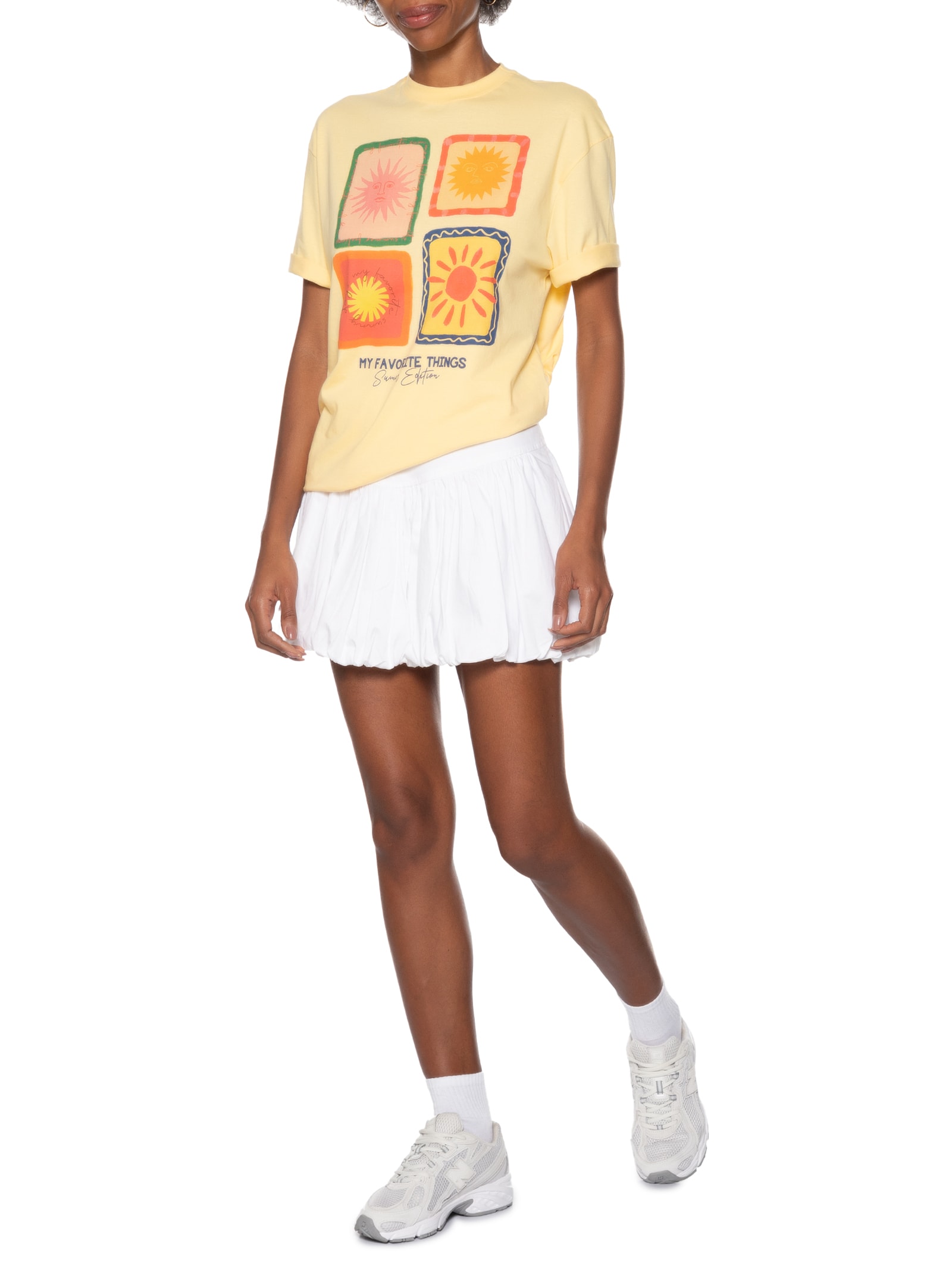 Camiseta Feminina Oversized Alongada Amarelo  My Favorite