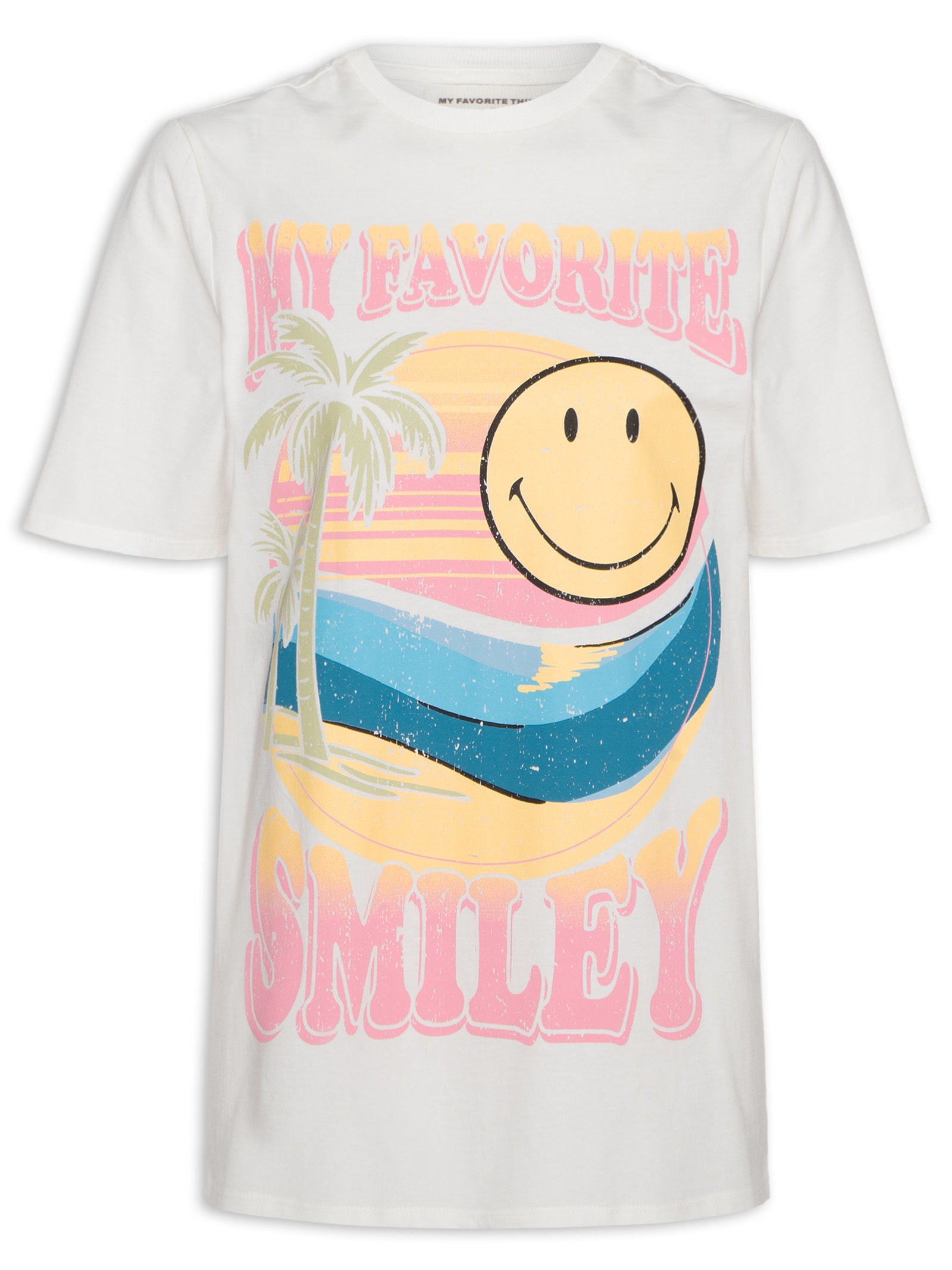 Camiseta Feminina Oversized Alongada Branco My Favorite