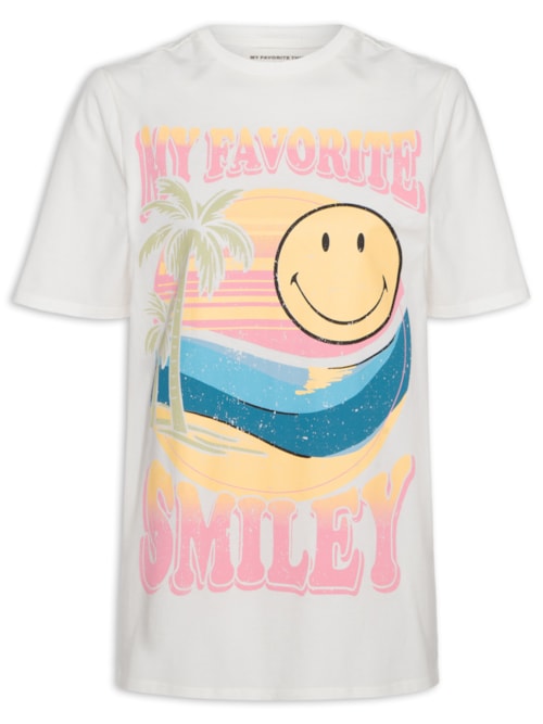 Camiseta Feminina Oversized Alongada – Branco