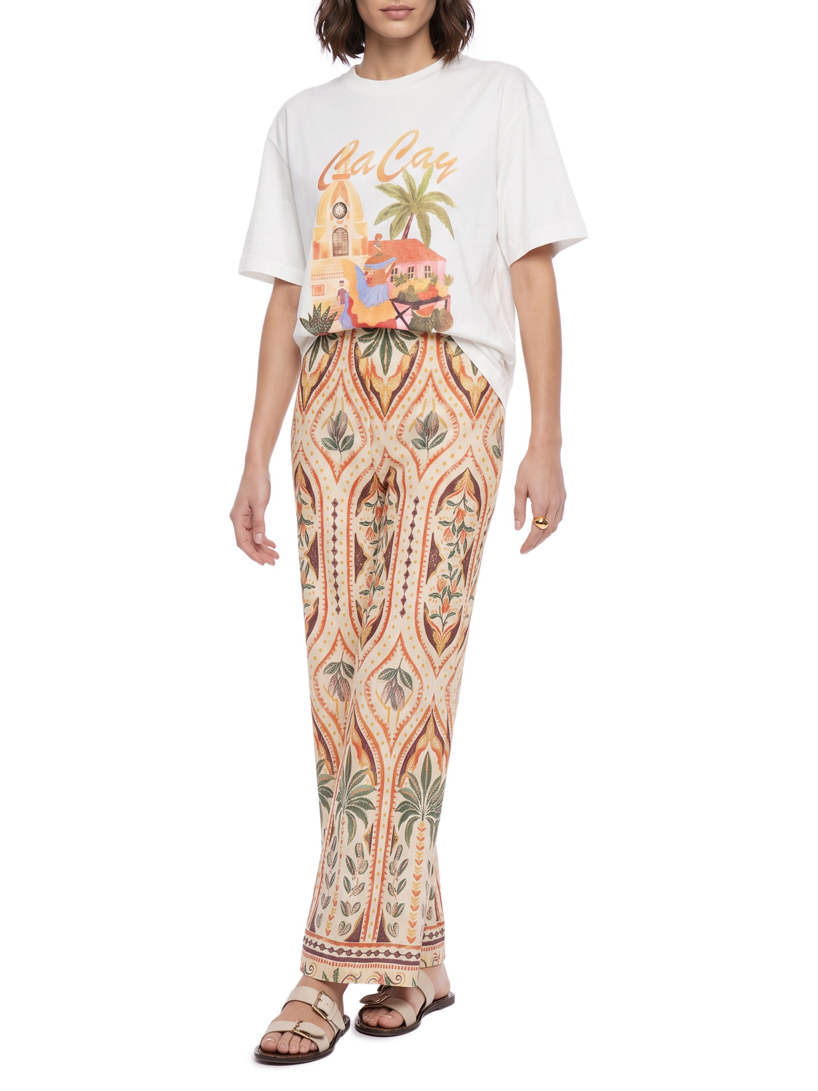 Camiseta Feminina Oversized Cartagena Branco Cacay