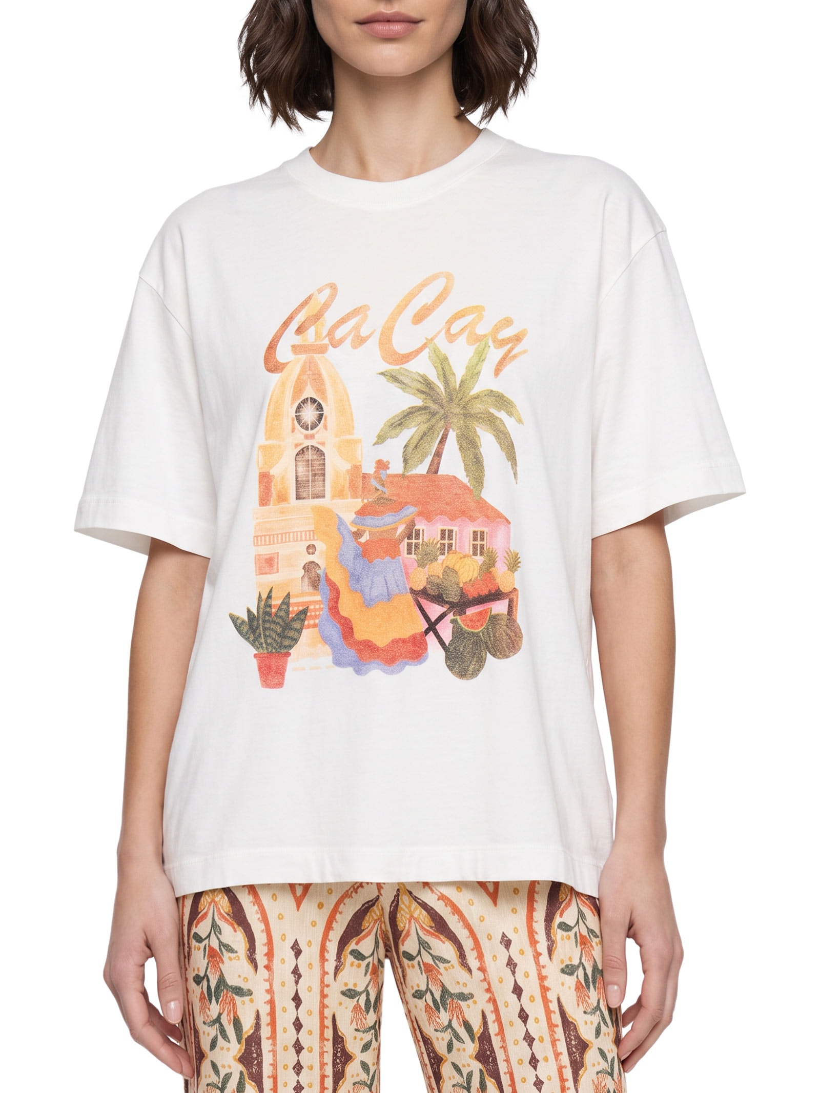Camiseta Feminina Oversized Cartagena Branco Cacay