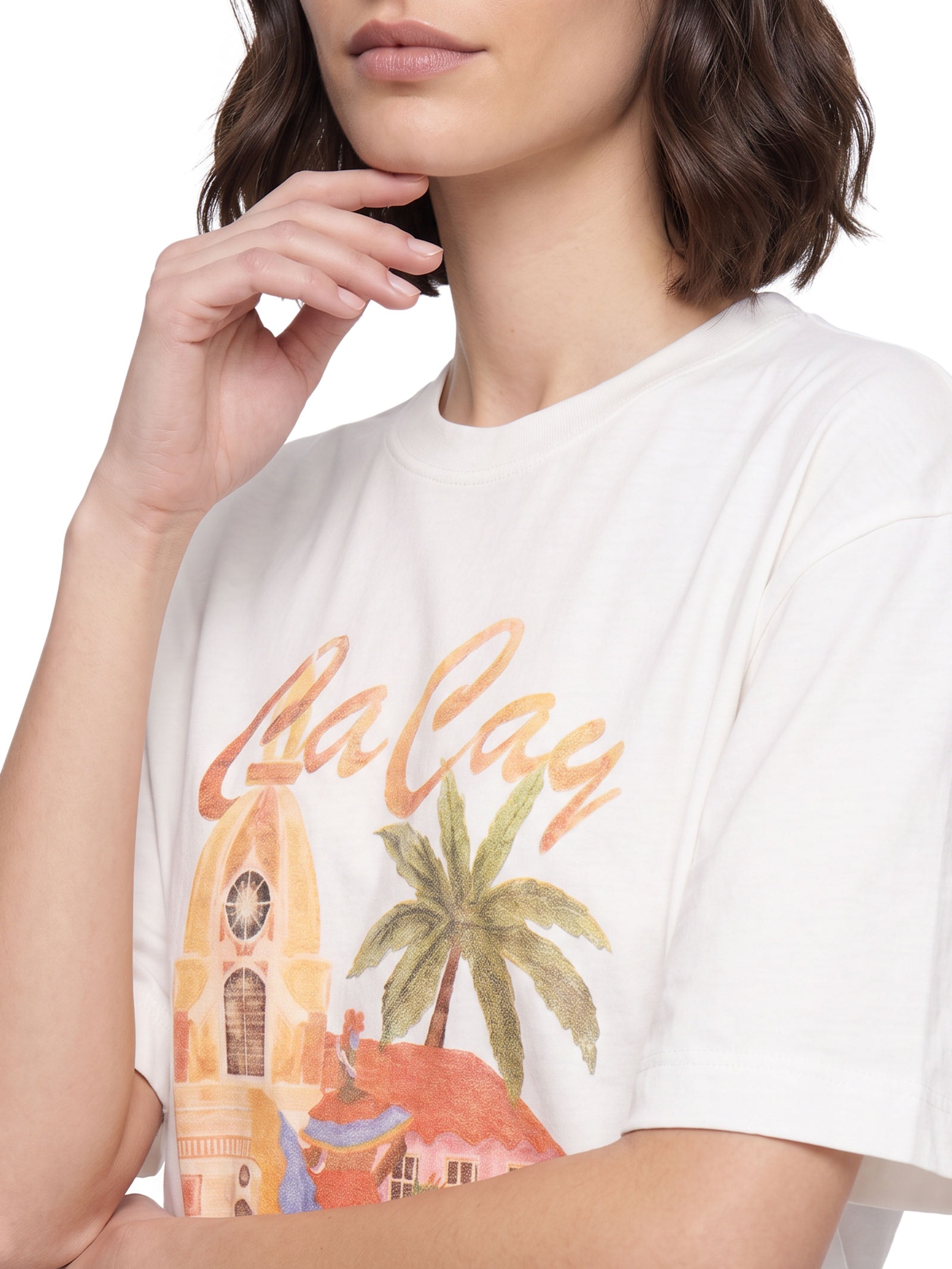 Camiseta Feminina Oversized Cartagena Branco Cacay