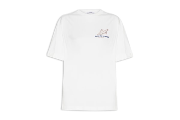 Camiseta Feminina Oversized Com Estampa - Off White