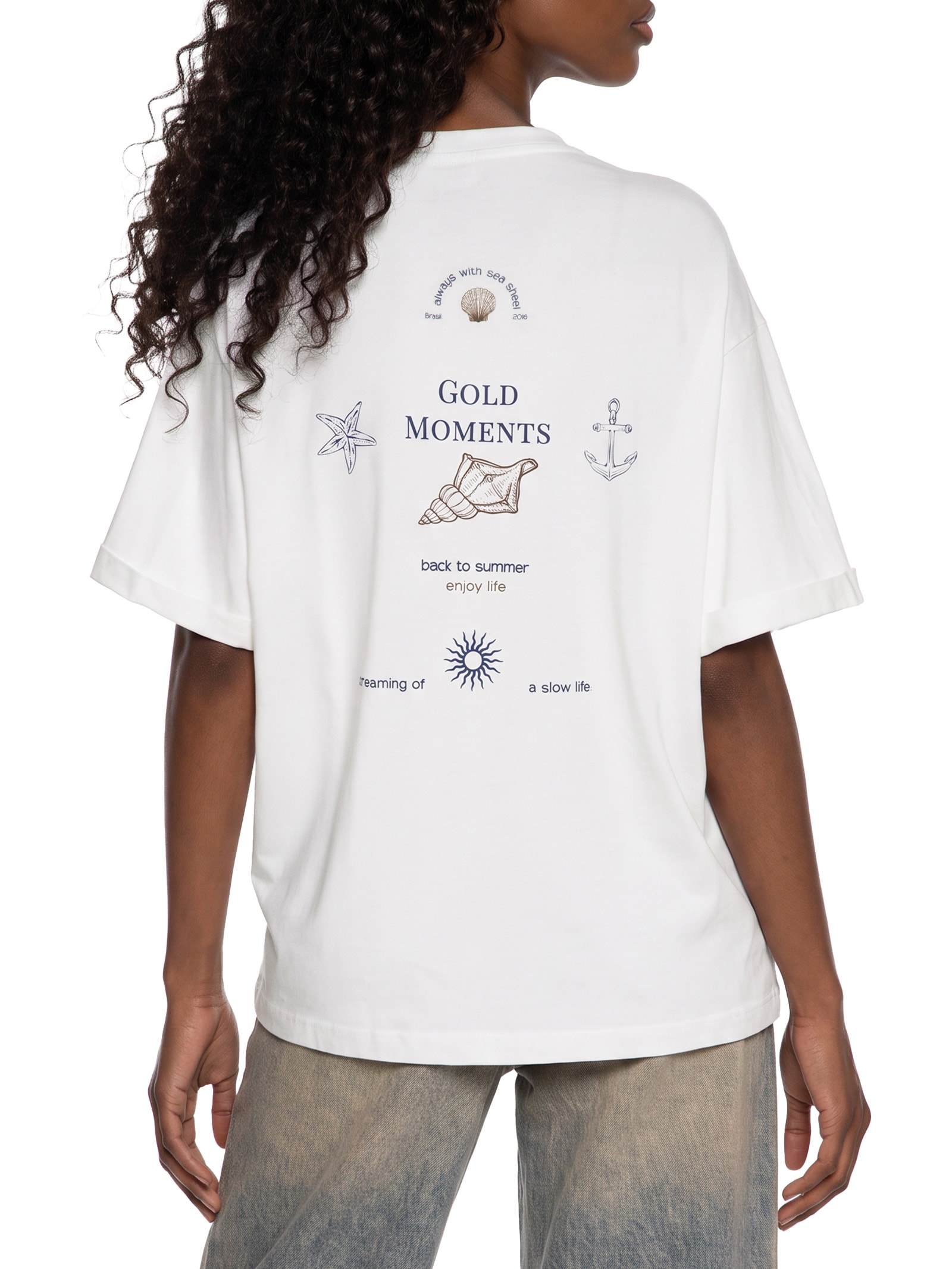 Camiseta Feminina Oversized Com Estampa Off White My Favorite