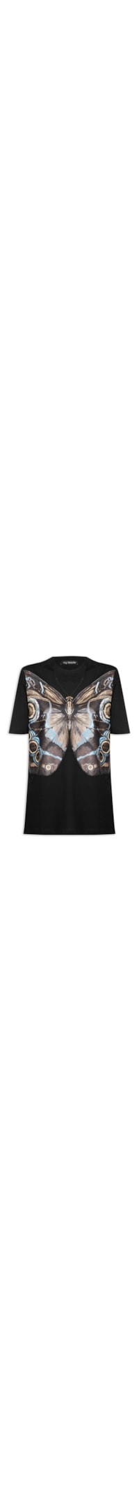 Camiseta Feminina Oversized Com Estampa - Preto