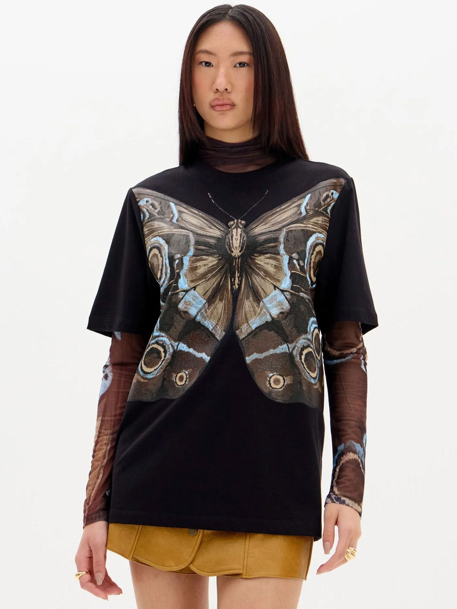 Camiseta Feminina Oversized Com Estampa Preto My Favorite