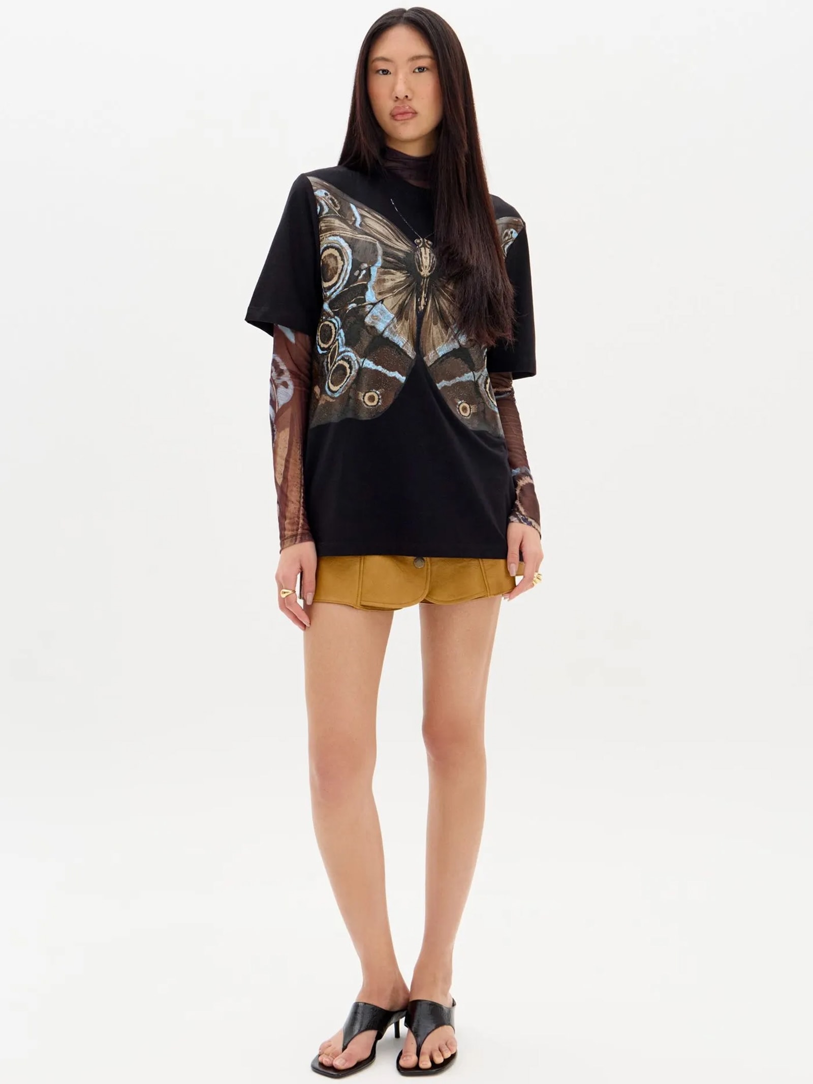 Camiseta Feminina Oversized Com Estampa Preto My Favorite