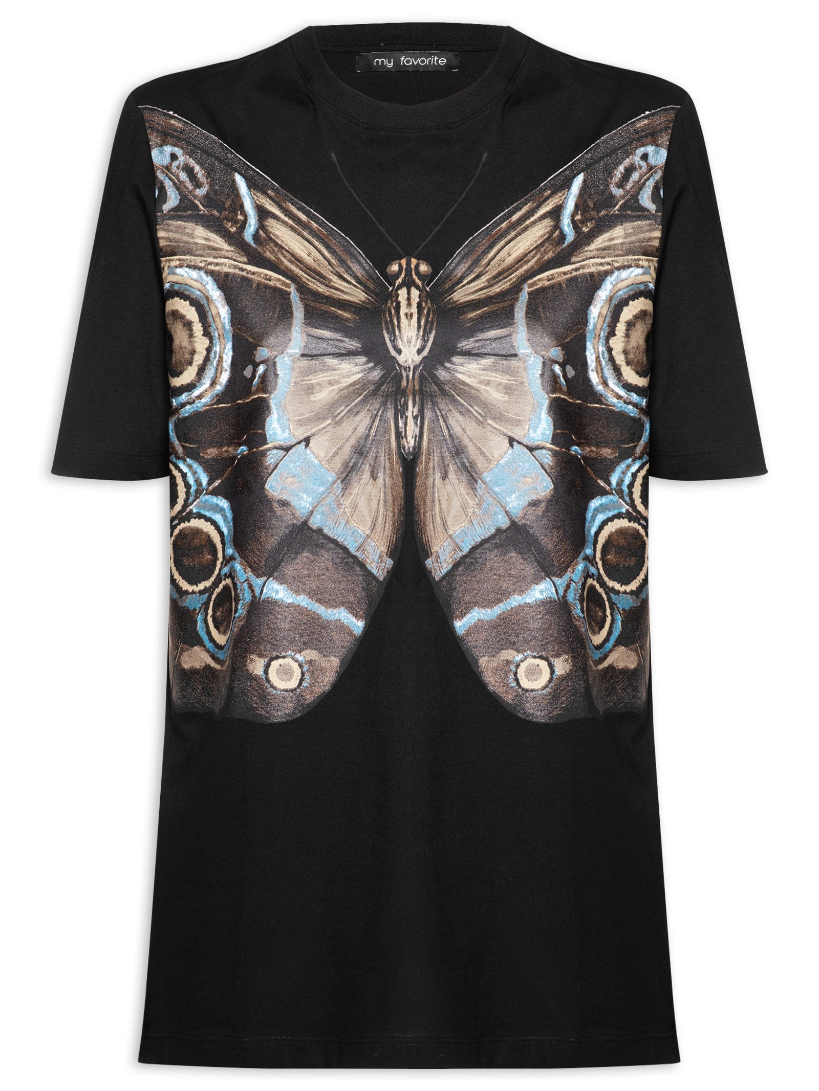 Camiseta Feminina Oversized Com Estampa Preto My Favorite