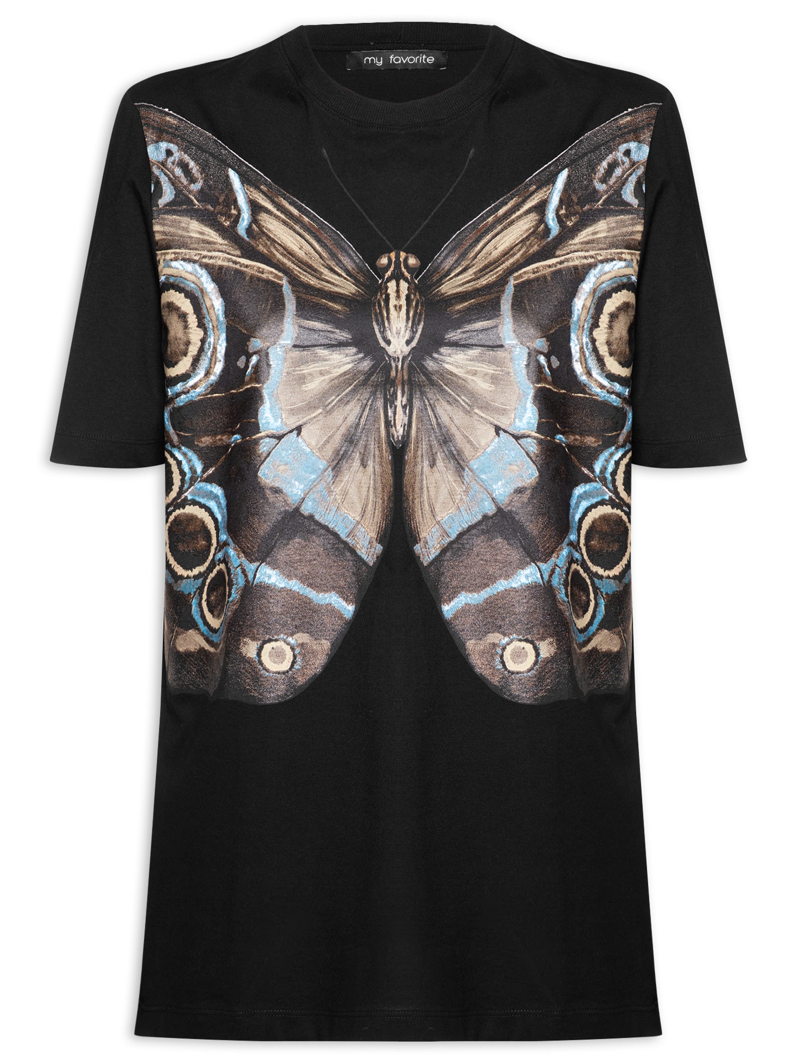 Camiseta Feminina Oversized Com Estampa Preto My Favorite