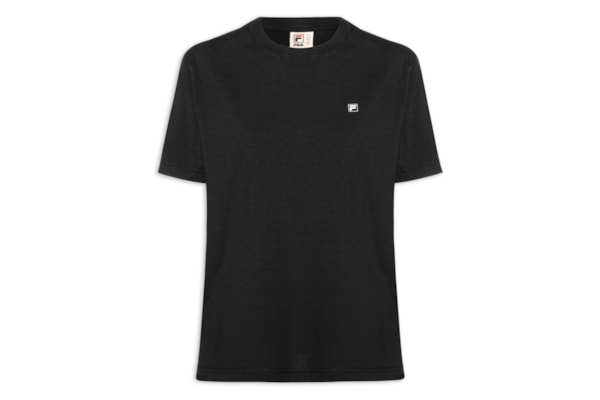 Camiseta Feminina Oversized Letter Graphic - Preto