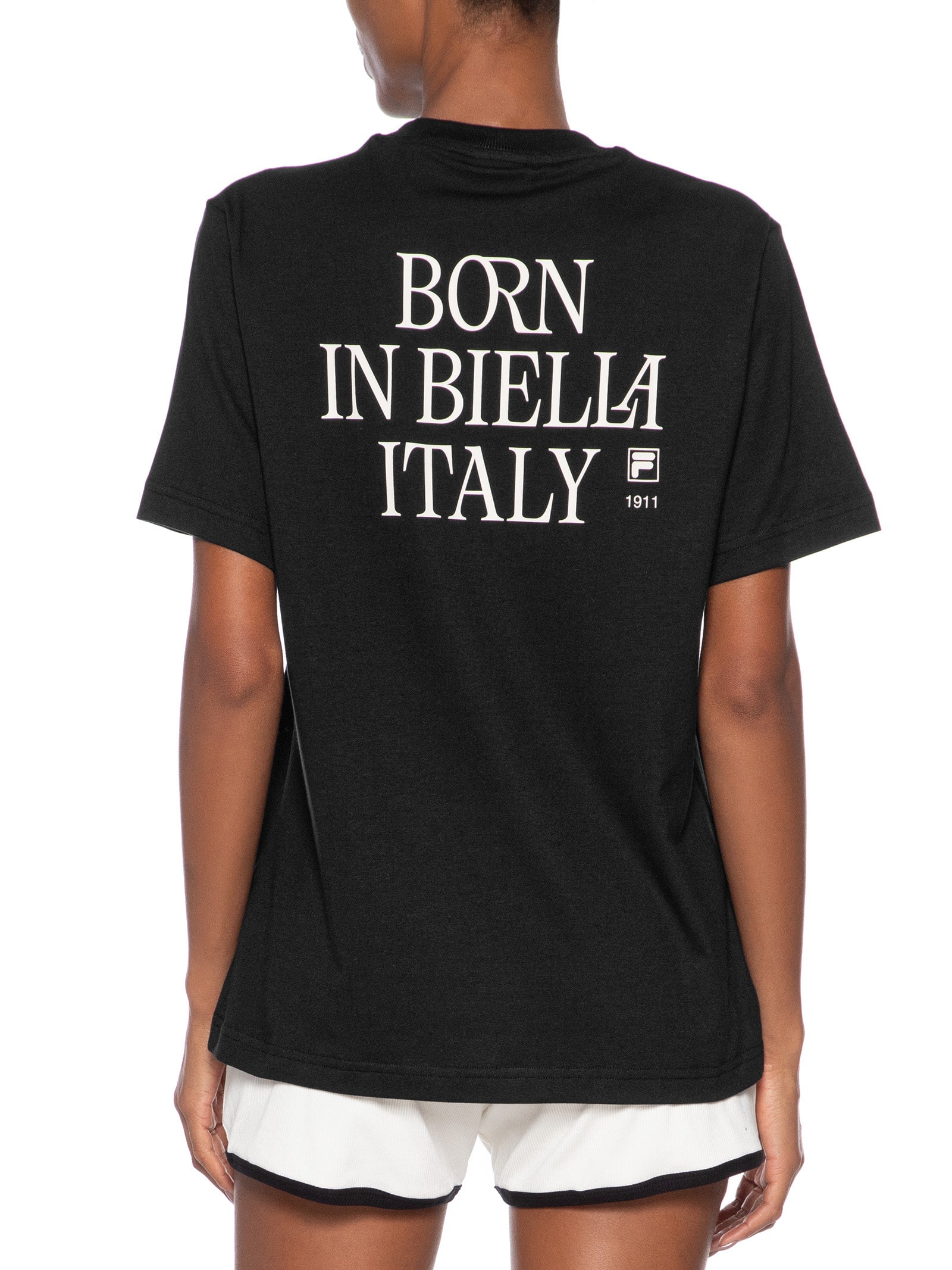 Camiseta Feminina Oversized Letter Graphic Preto Fila