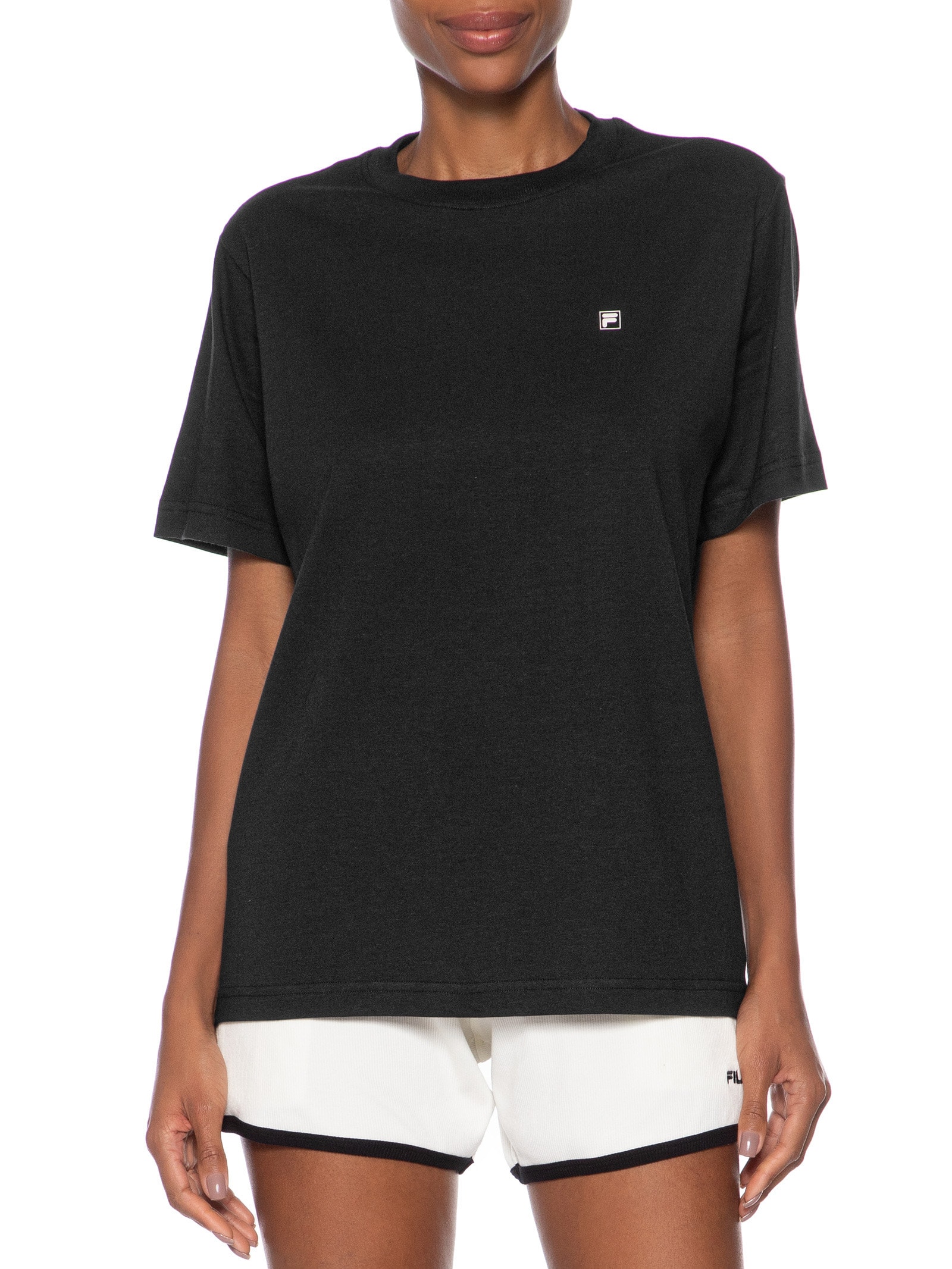 Camiseta Feminina Oversized Letter Graphic Preto Fila