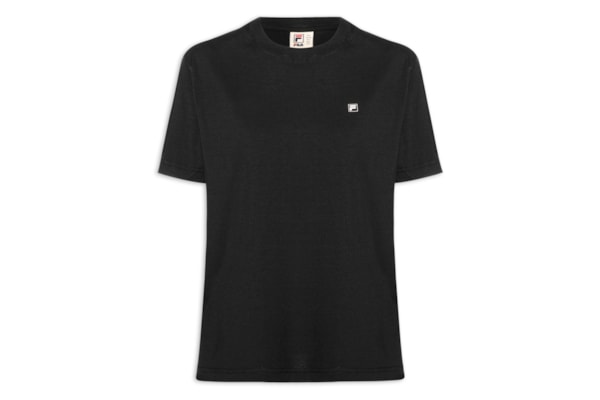 Camiseta Feminina Oversized Letter Graphic - Preto
