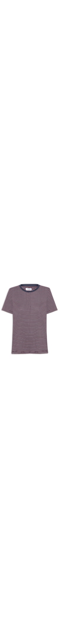Camiseta Feminina Oversized Listrada - Vermelho