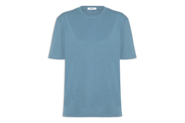 Camiseta Feminina Oversized Manga Curta - Azul