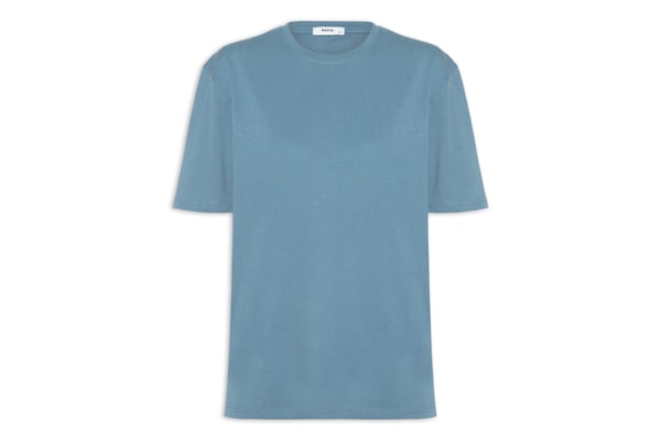 Camiseta Feminina Oversized Manga Curta - Azul