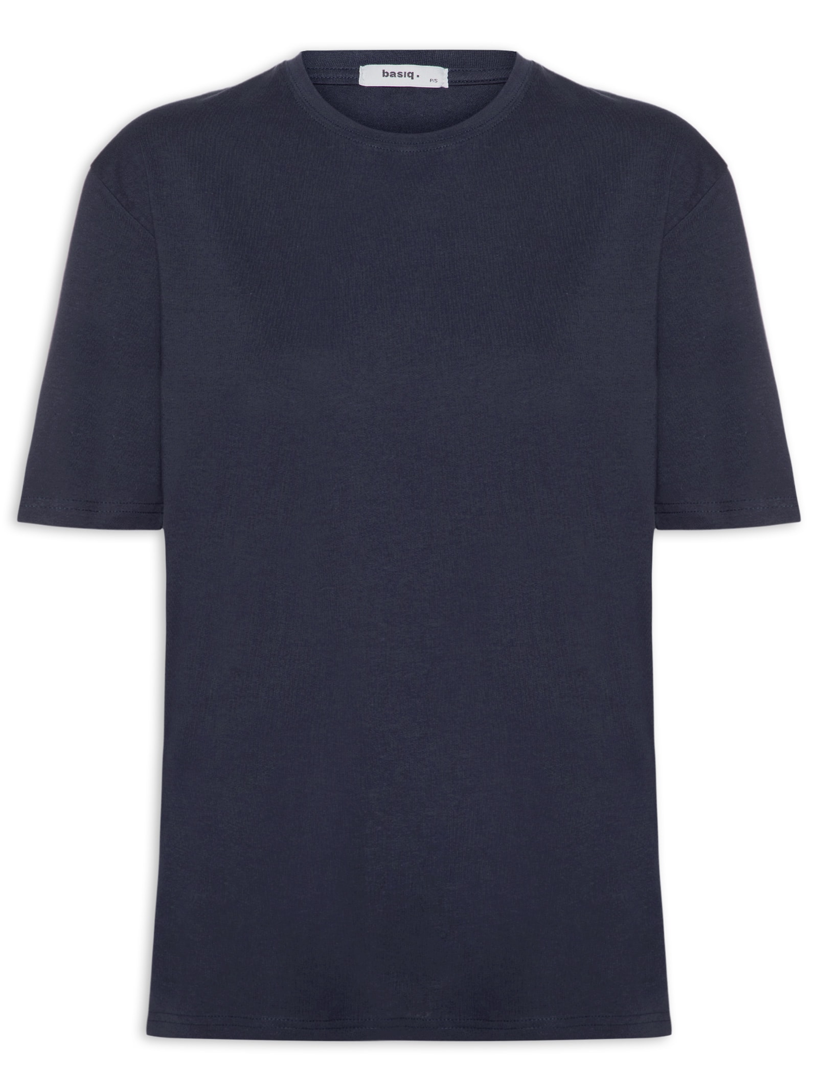 Camiseta Feminina Oversized Manga Curta Azul Basiq