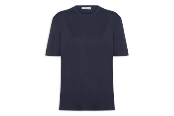 Camiseta Feminina Oversized Manga Curta - Azul