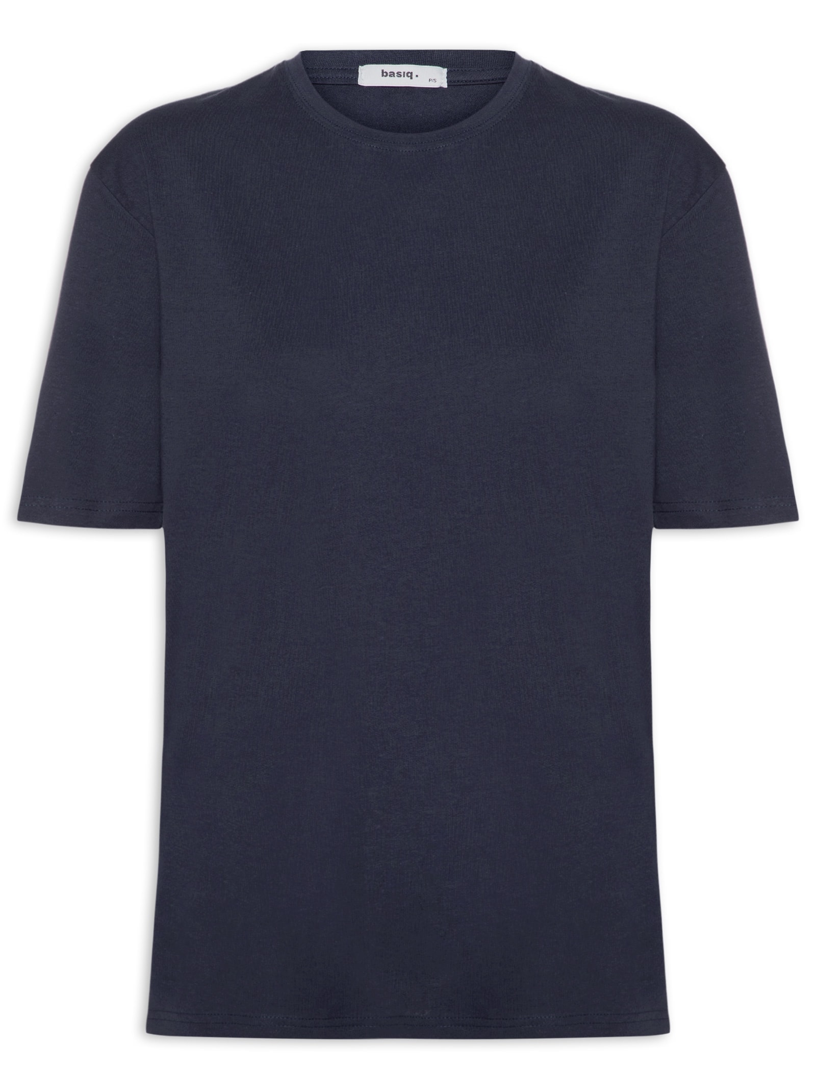 Camiseta Feminina Oversized Manga Curta Azul Basiq