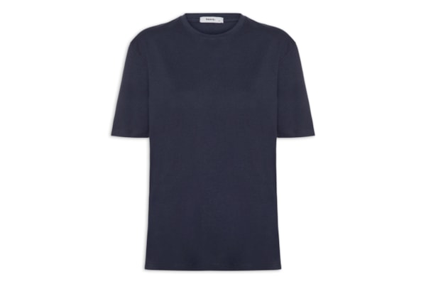 Camiseta Feminina Oversized Manga Curta - Azul