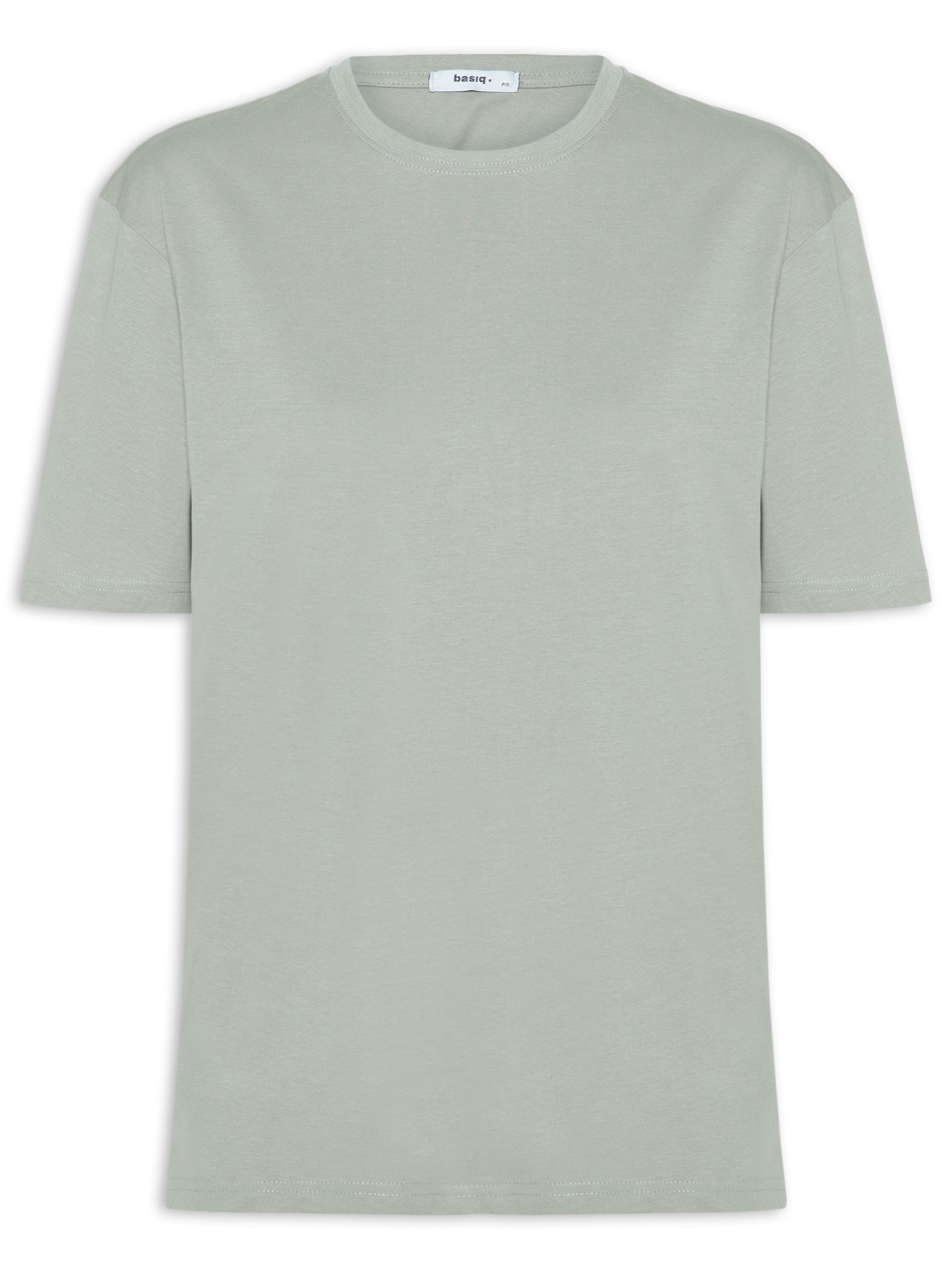 Camiseta Feminina Oversized Manga Curta Cinza Basiq