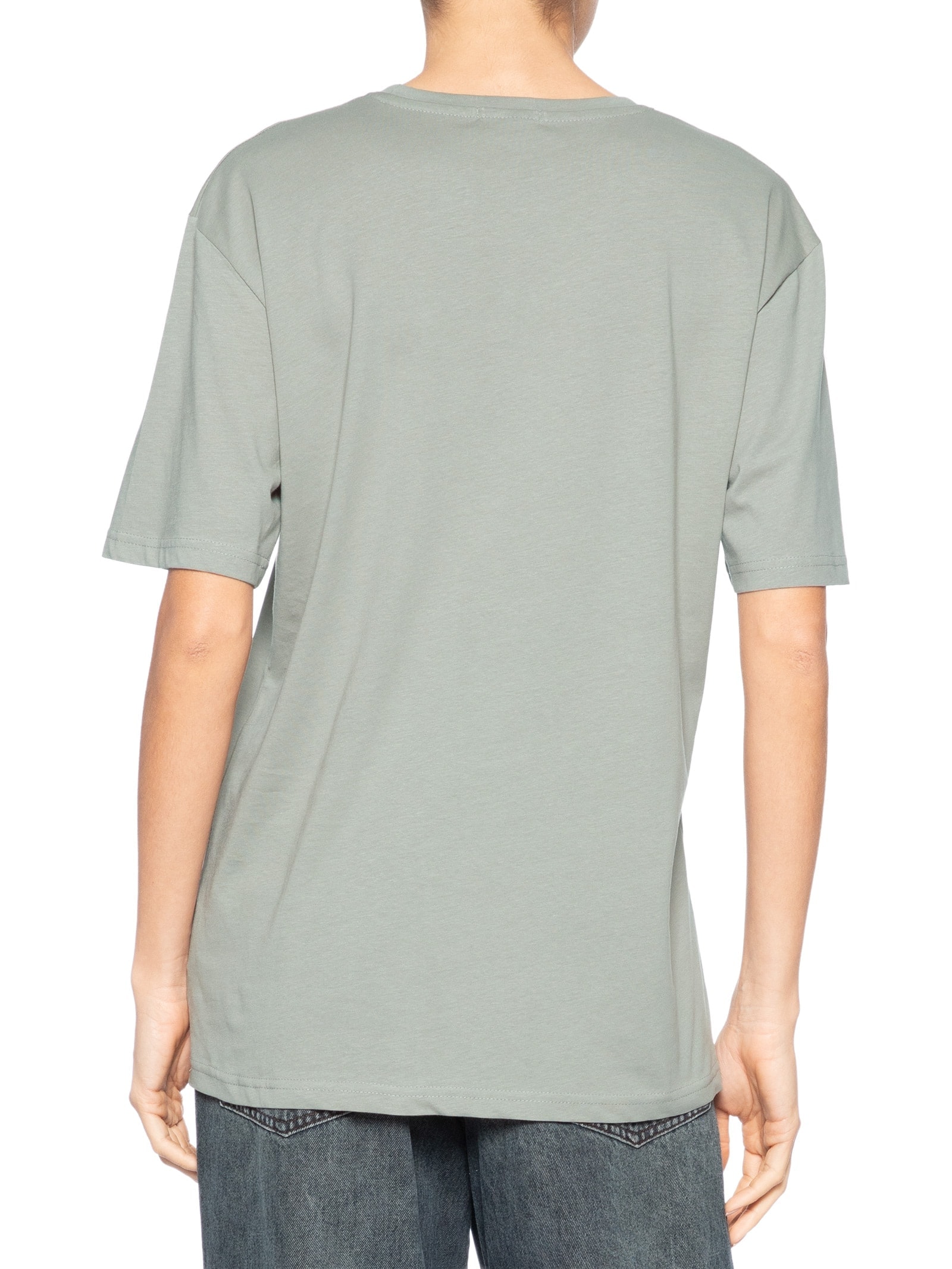 Camiseta Feminina Oversized Manga Curta Cinza Basiq