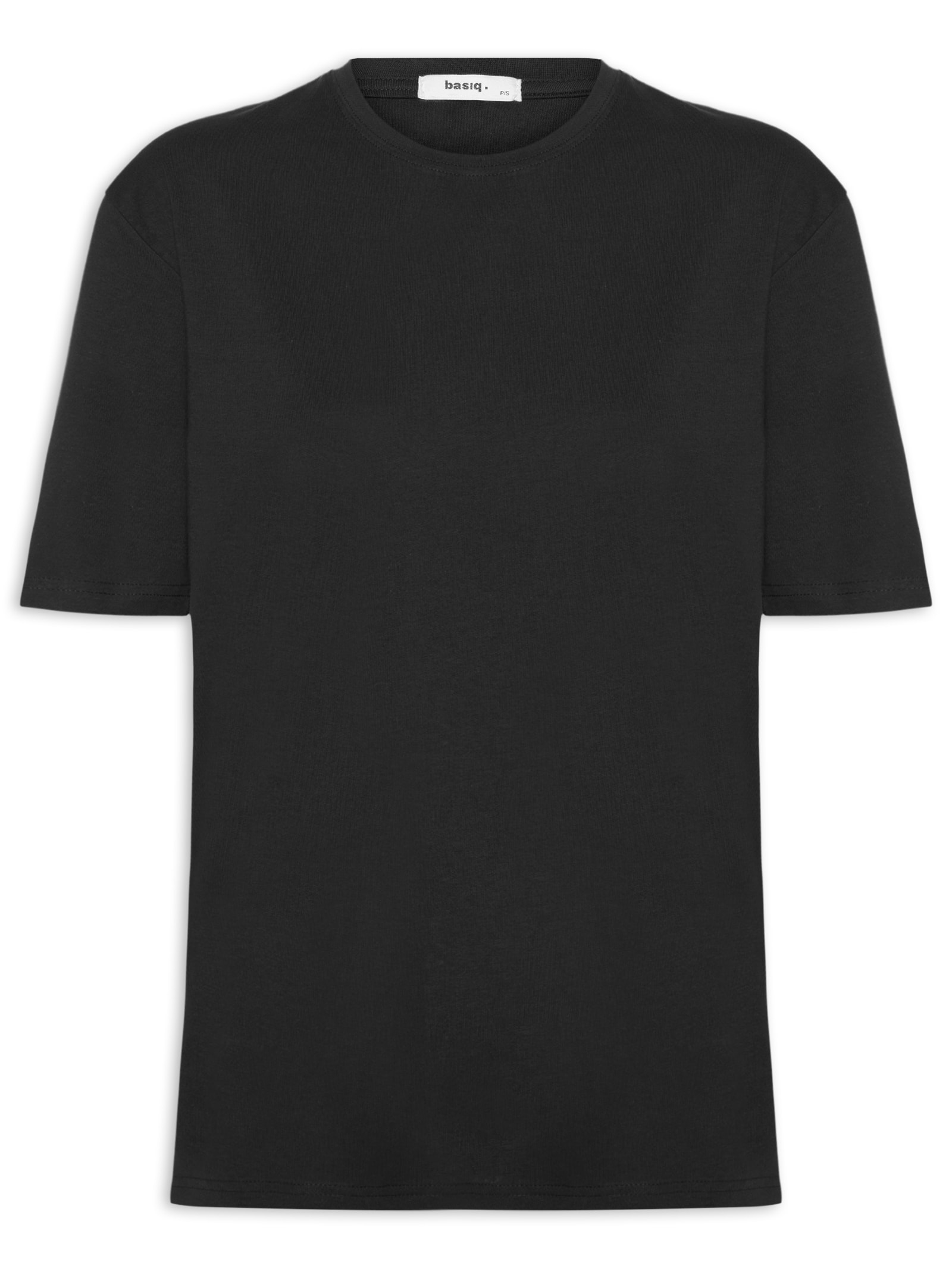 Camiseta Feminina Oversized Manga Curta Preto Basiq