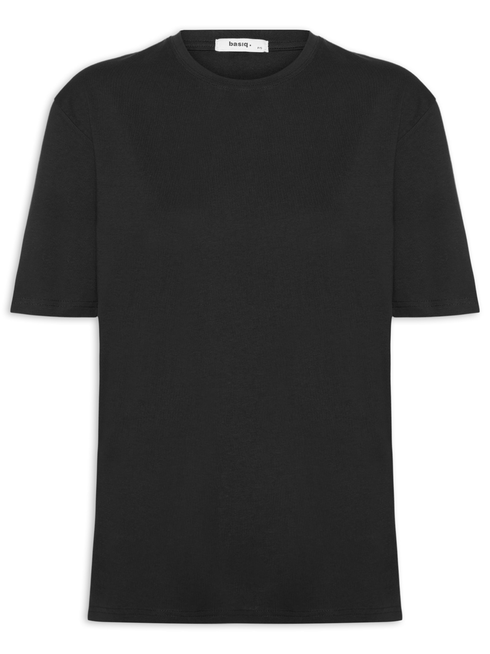 Camiseta Feminina Oversized Manga Curta Preto Basiq