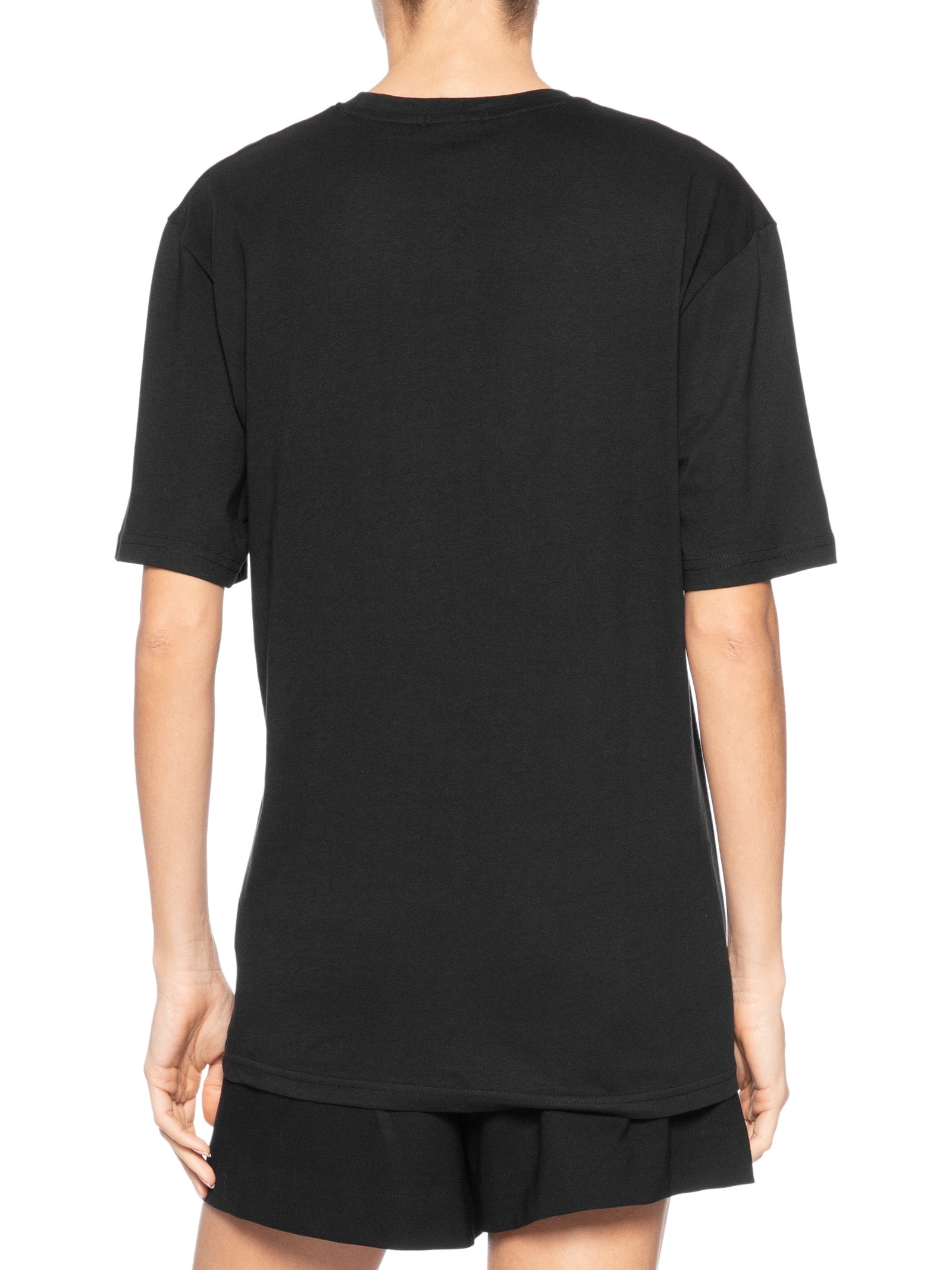 Camiseta Feminina Oversized Manga Curta Preto Basiq