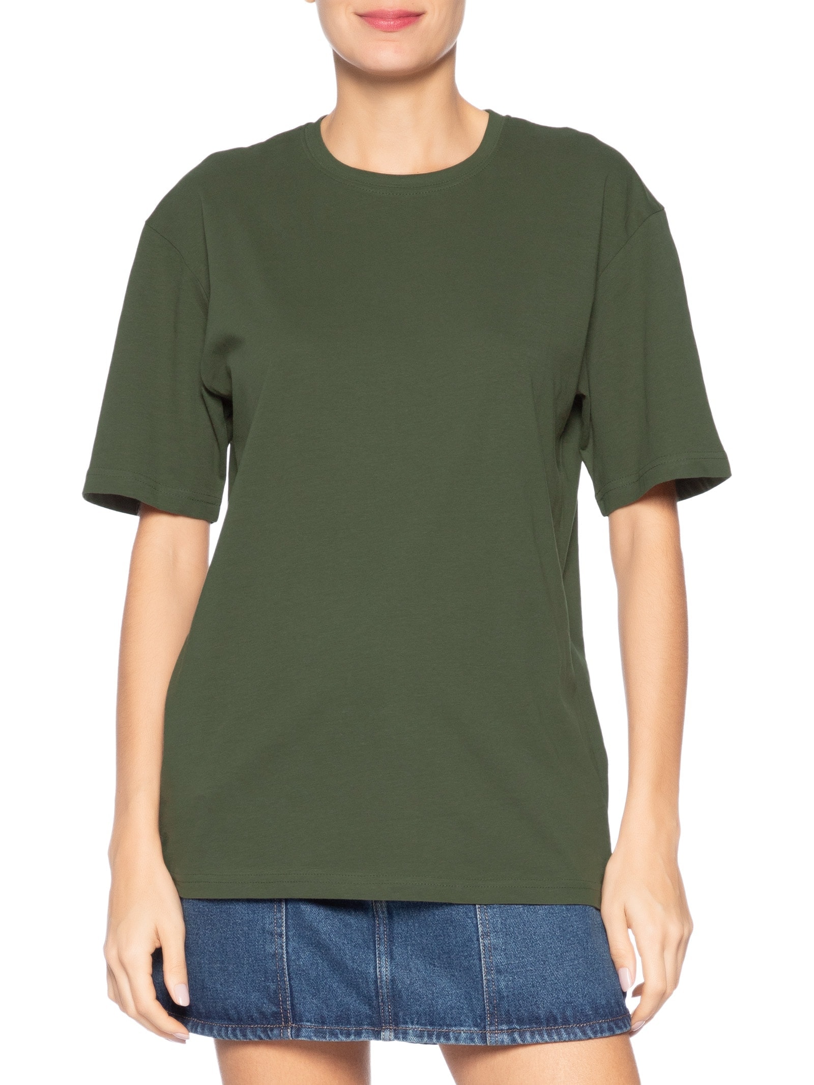 Camiseta Feminina Oversized Manga Curta Verde Basiq