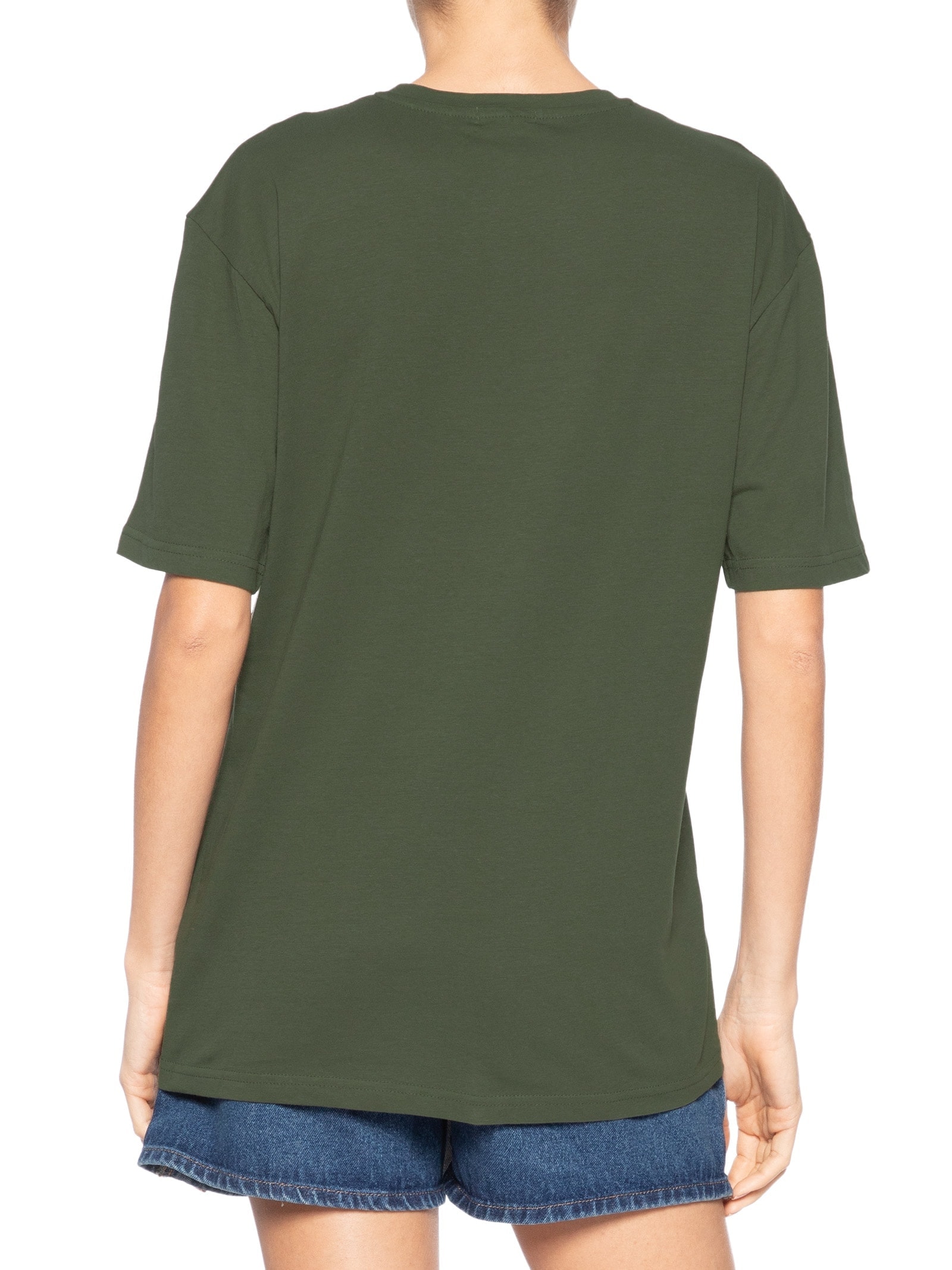 Camiseta Feminina Oversized Manga Curta Verde Basiq
