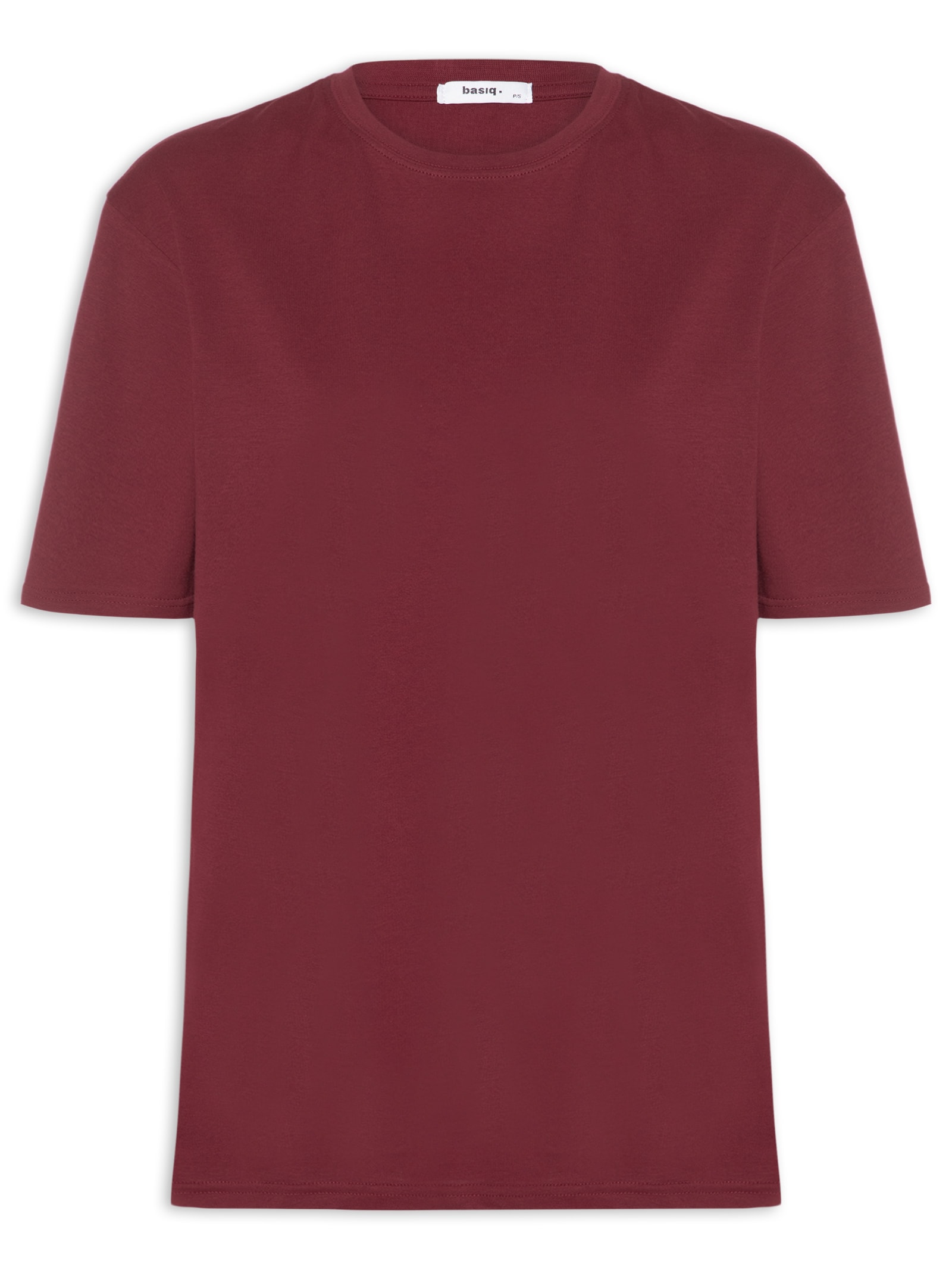 Camiseta Feminina Oversized Manga Curta Vermelho Basiq