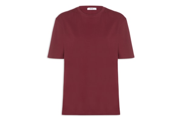 Camiseta Feminina Oversized Manga Curta - Vermelho