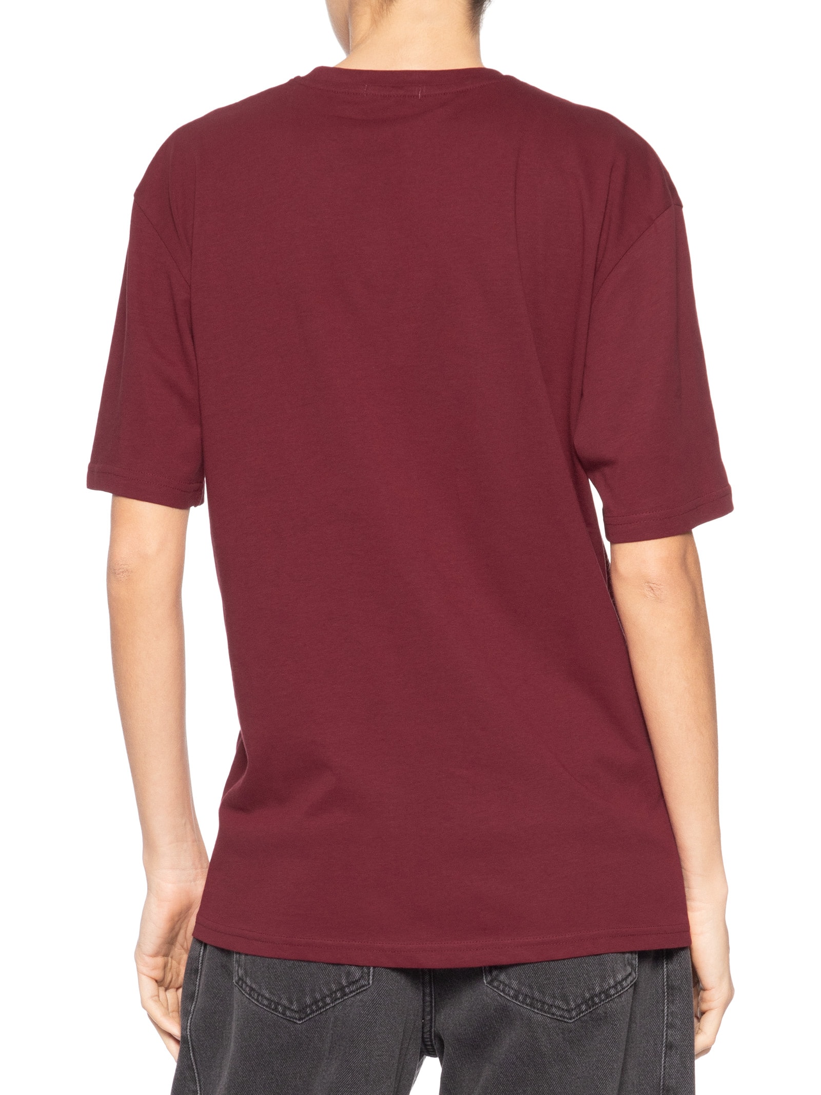 Camiseta Feminina Oversized Manga Curta Vermelho Basiq