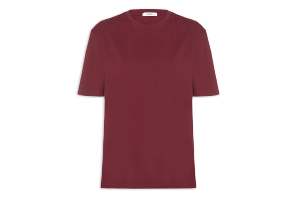 Camiseta Feminina Oversized Manga Curta - Vermelho