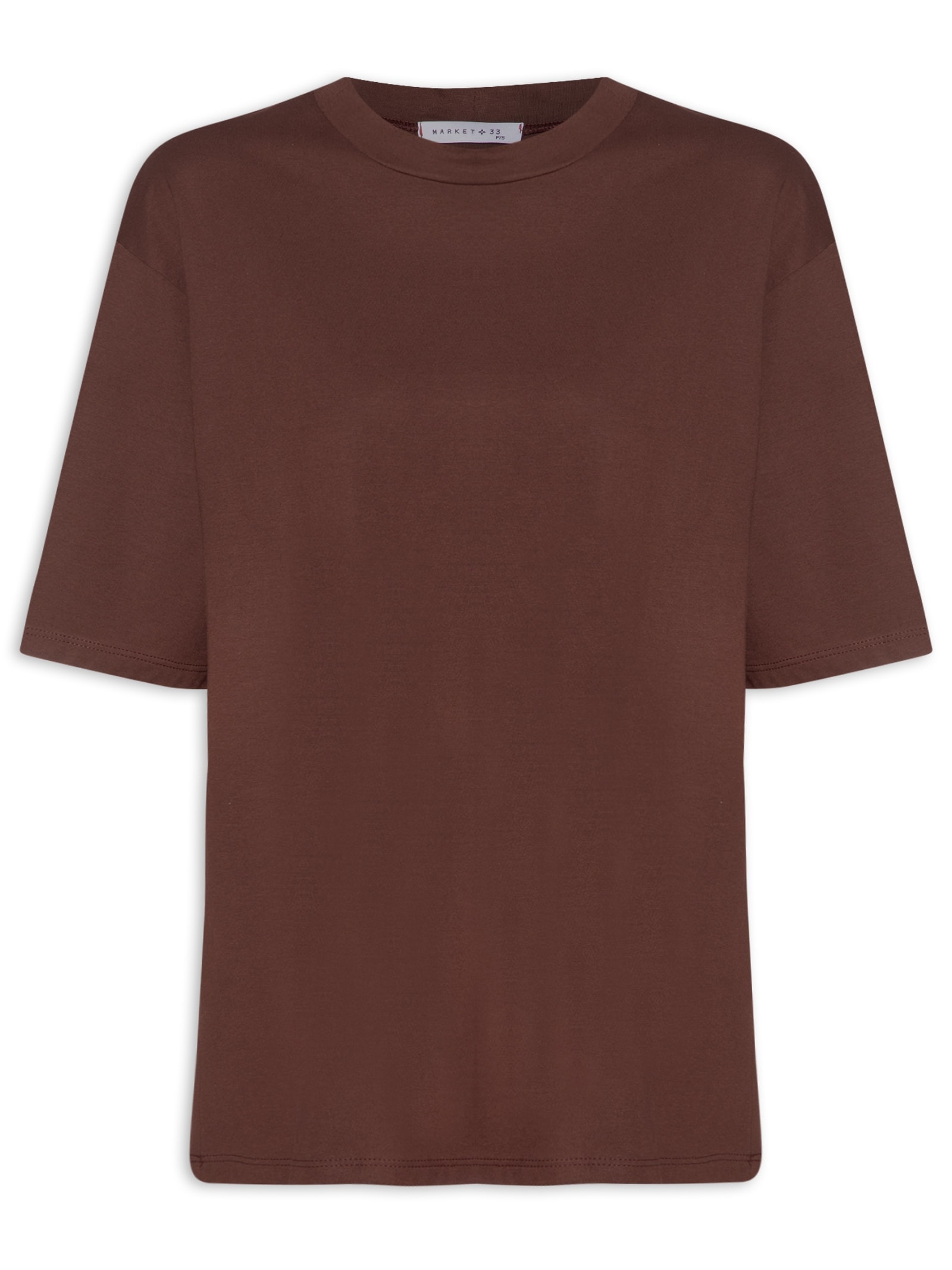 Camiseta Feminina Oversized Marrom Market 33