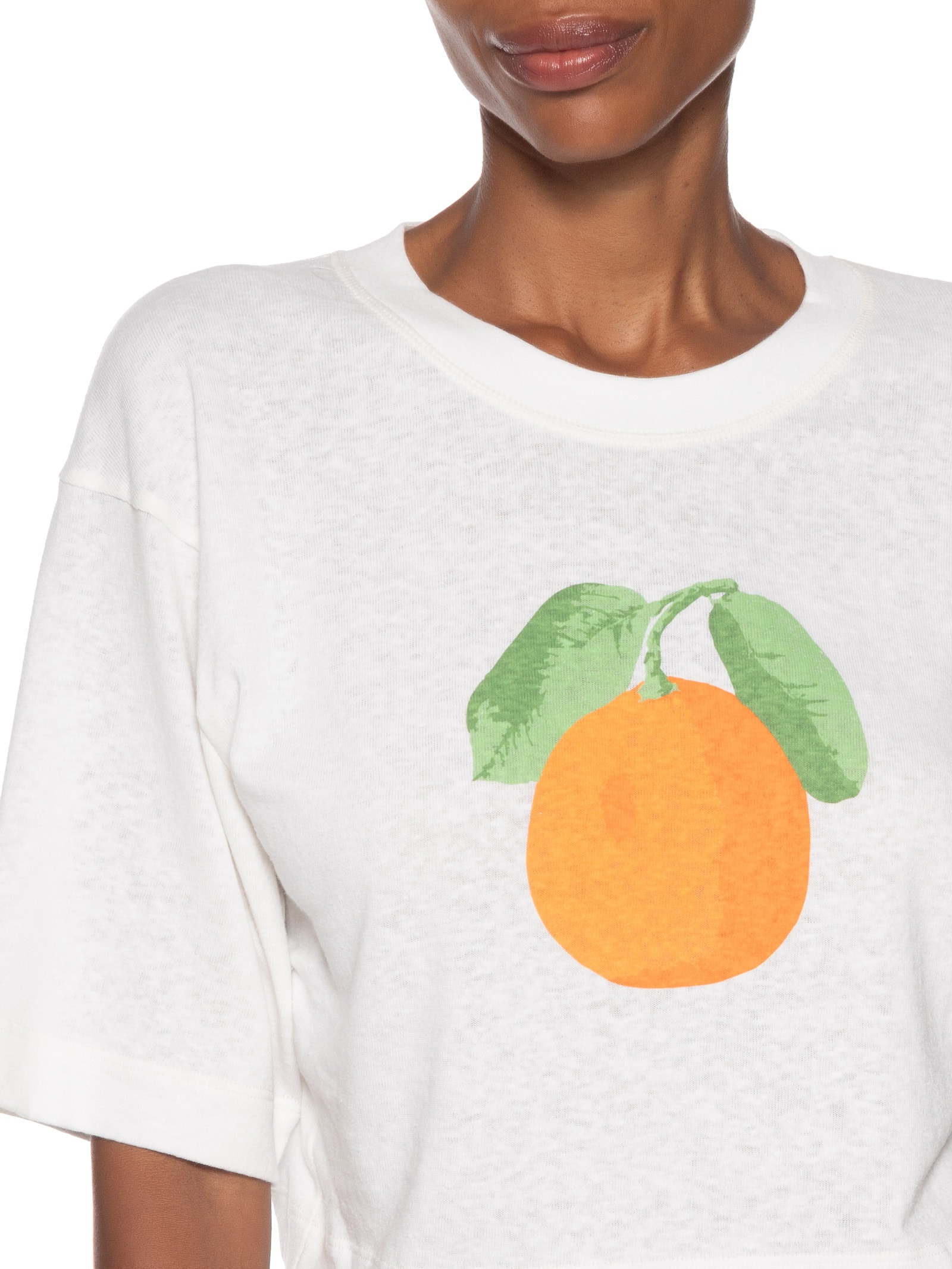 Camiseta Feminina Oversized Orange Grand Turismo Branco Fila