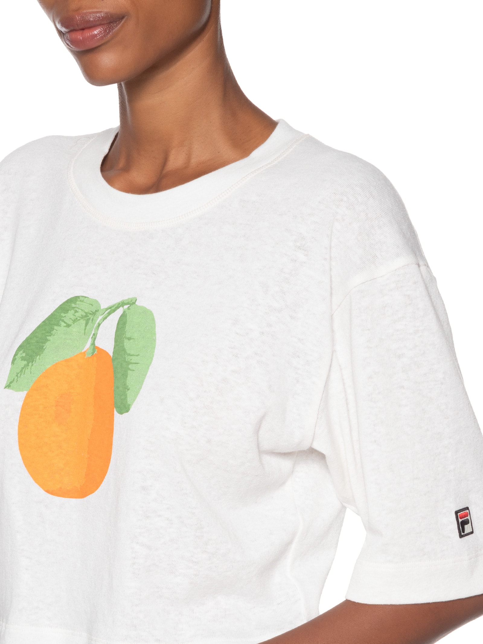Camiseta Feminina Oversized Orange Grand Turismo Branco Fila