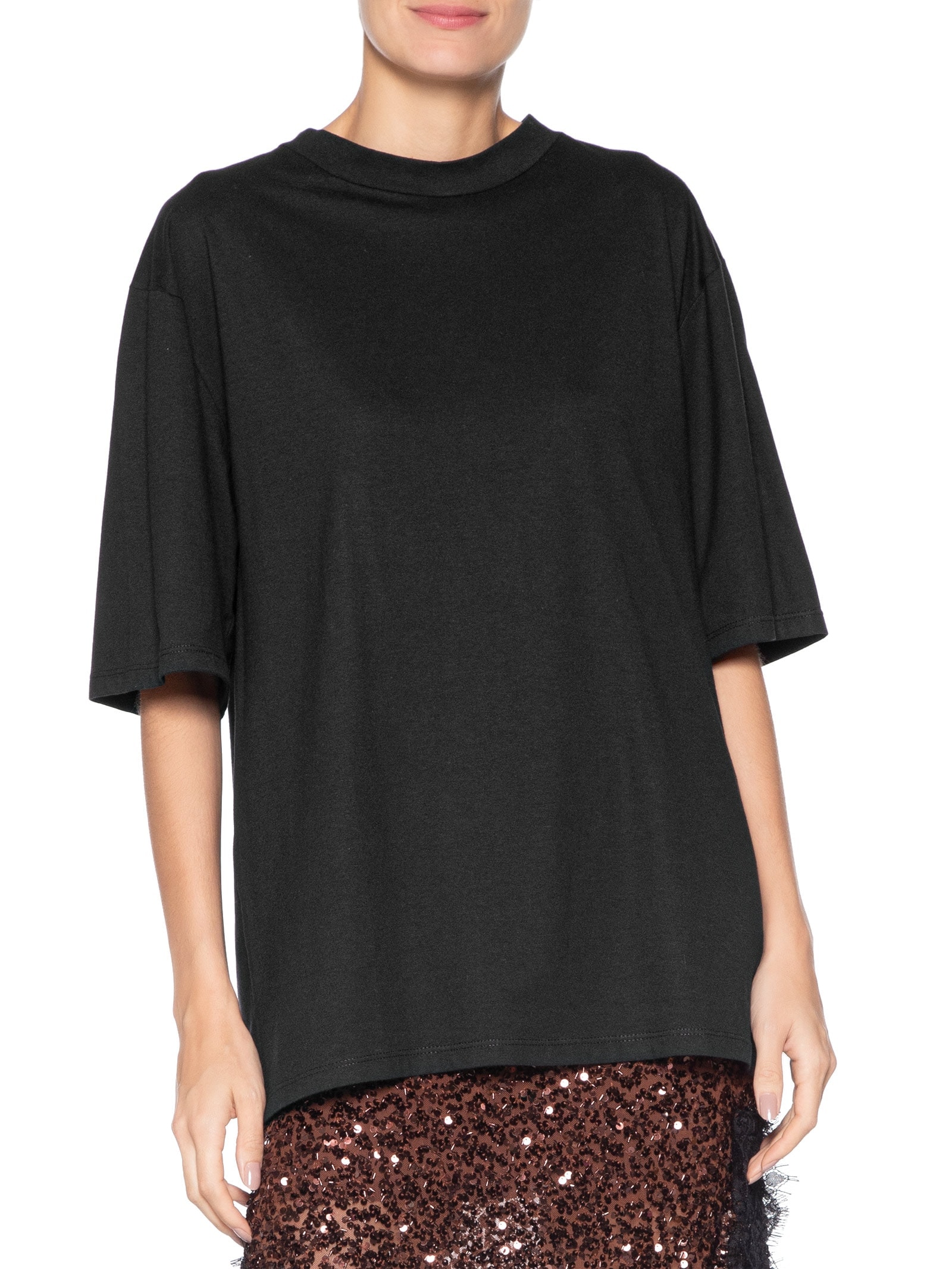 Camiseta Feminina Oversized Preto Market 33