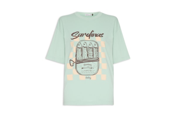 Camiseta Feminina Oversized Sardines - Verde
